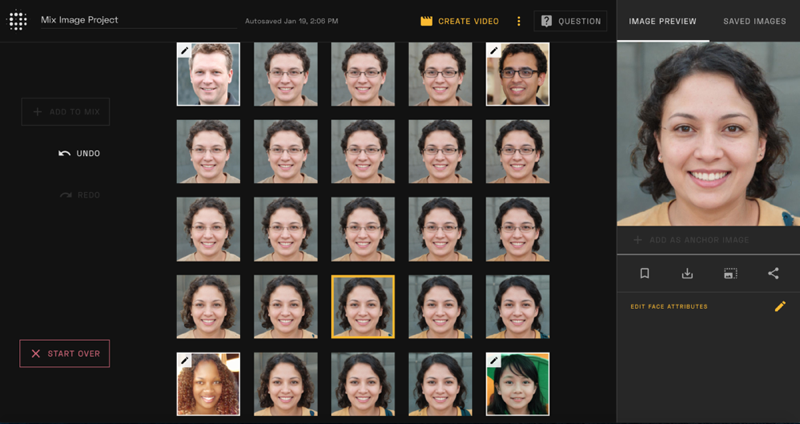 Unlimited Free Face Mix AI Generator - Playform - Art Generative Platform for Artists and Creative People. Free, Easy.