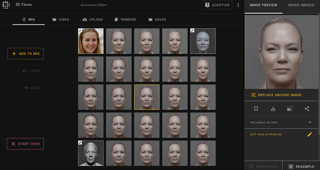 Unlimited Free Face Mix Generator - Playform - AI Art Generative Platform for Artists Creative People. Unlimited, Easy.