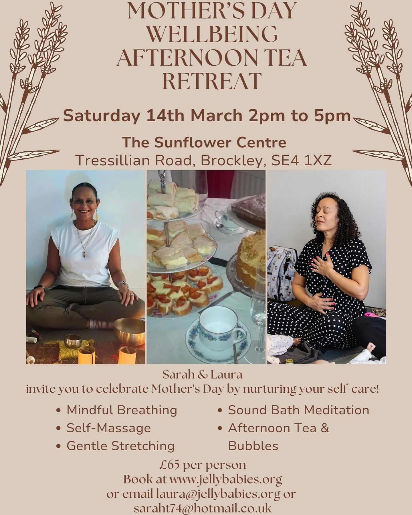 This one is for the mamas ❤️. Join us for a nourishing and relaxing afternoon of relaxation at our Mother&rsquo;s Day Wellbeing Retreat.

Date: Saturday 14 March 2-5PM
Location: The Sunflower Centre, SE4

❤️Mindful Breathing
❤️Self-Massage
❤️Gentle S