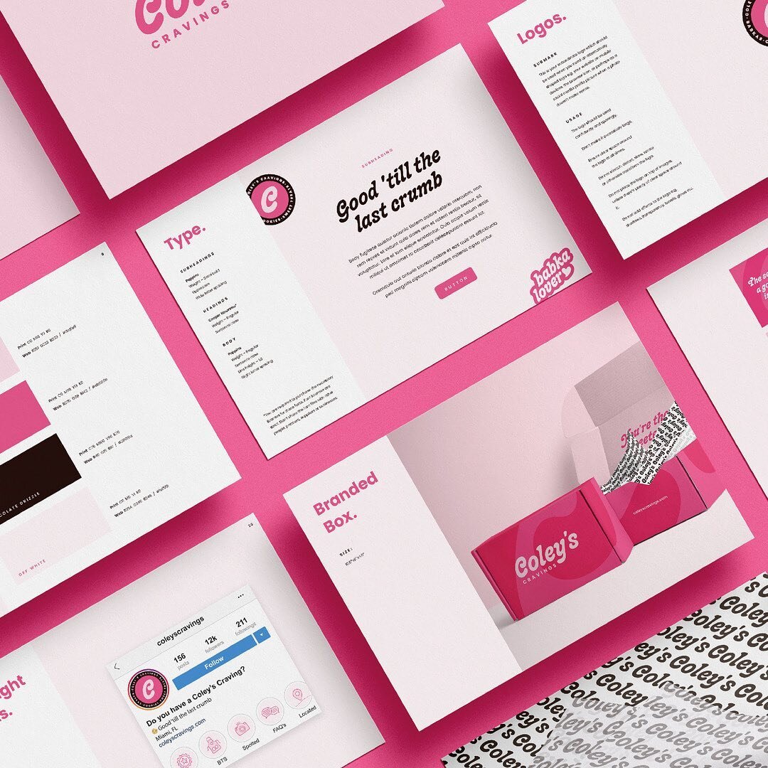 Every client I work with on a branding project goes away with a stunning set of brand guidelines. This includes all of the details of your brand such as the logo, colour palette, typefaces and mock-ups of any collateral we have worked on together.

H