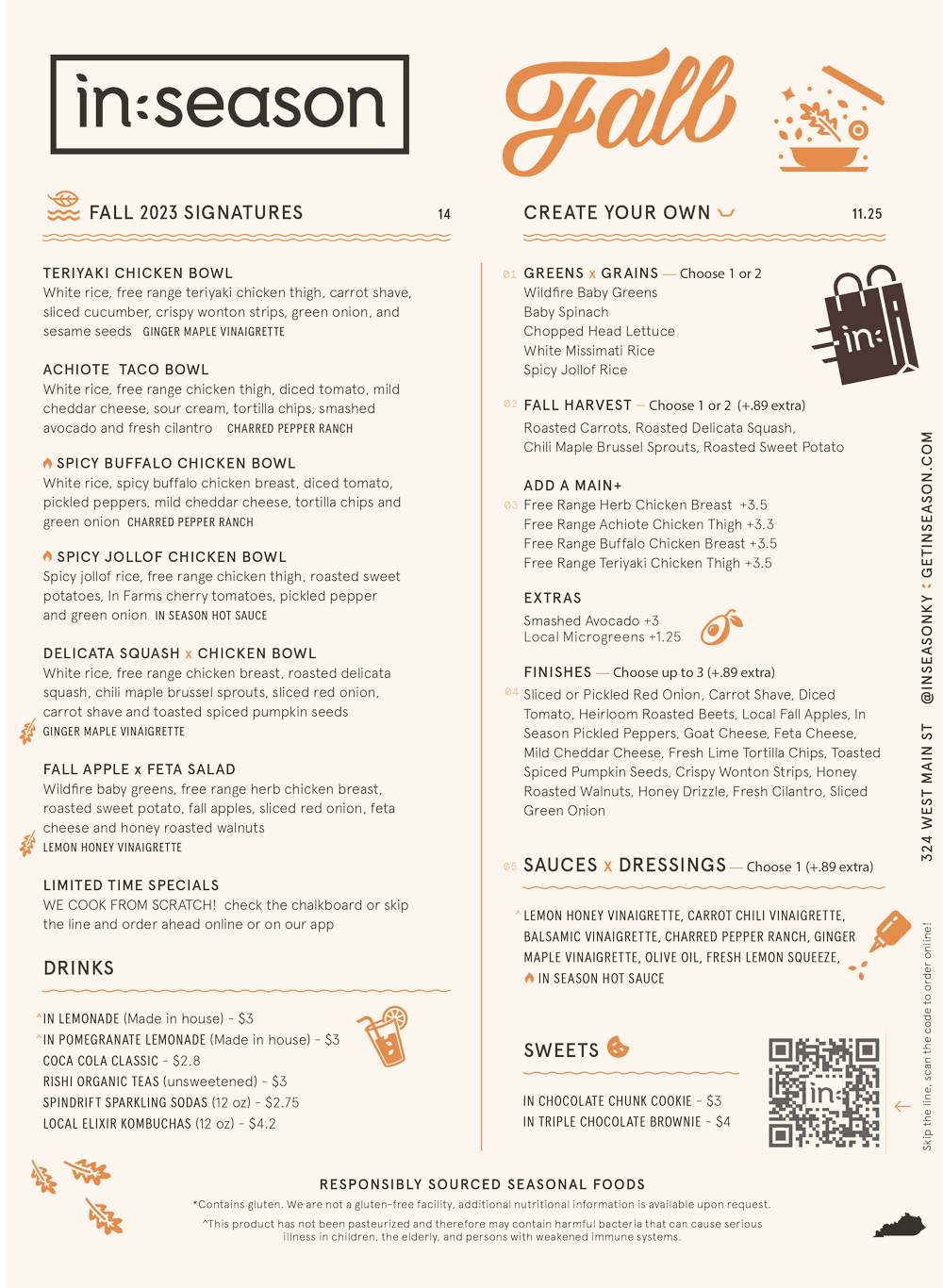 Menu — In Season® Harvest Kitchen
