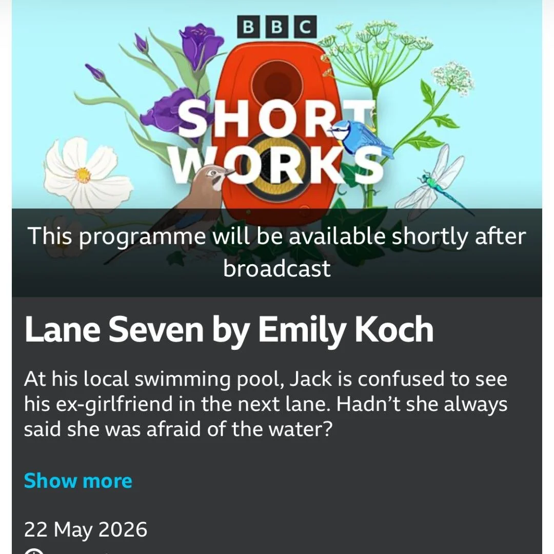Tomorrow.

3.45pm. BBC Radio 4.

My new short story LANE SEVEN airs on Short Works.

If you&rsquo;re near a radio, or a phone, or a car, or basically anything with sound&hellip; I&rsquo;d love you to listen.