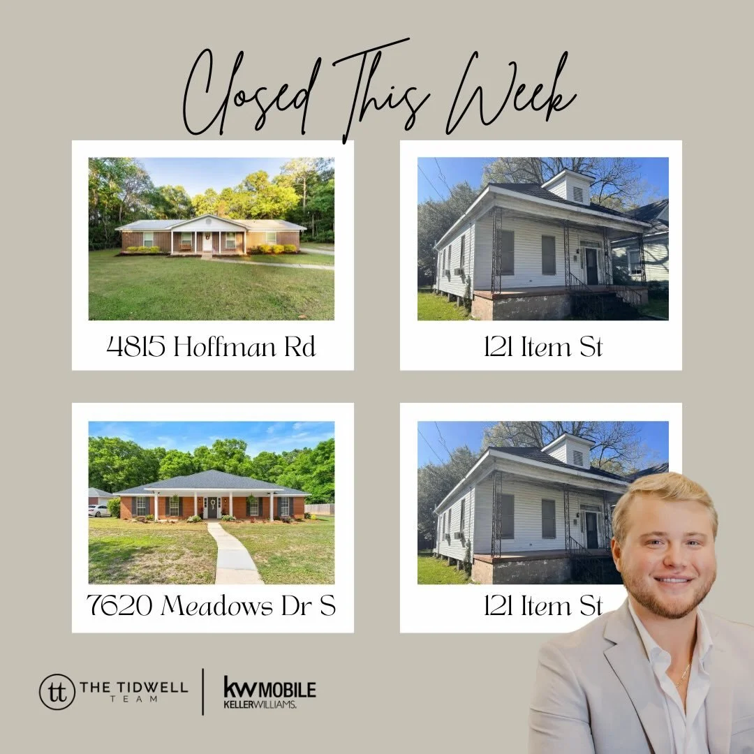@chansells251 was BUSY last week with 4 closings!! We love to see it!! 🏡🤍👏🏼🤭

Give us a call if you&rsquo;re interested in buying or selling!📱
#thetidwellteam #kwmobile #kellerwilliamsrealty #mobilerealestate #alabamarealestate
