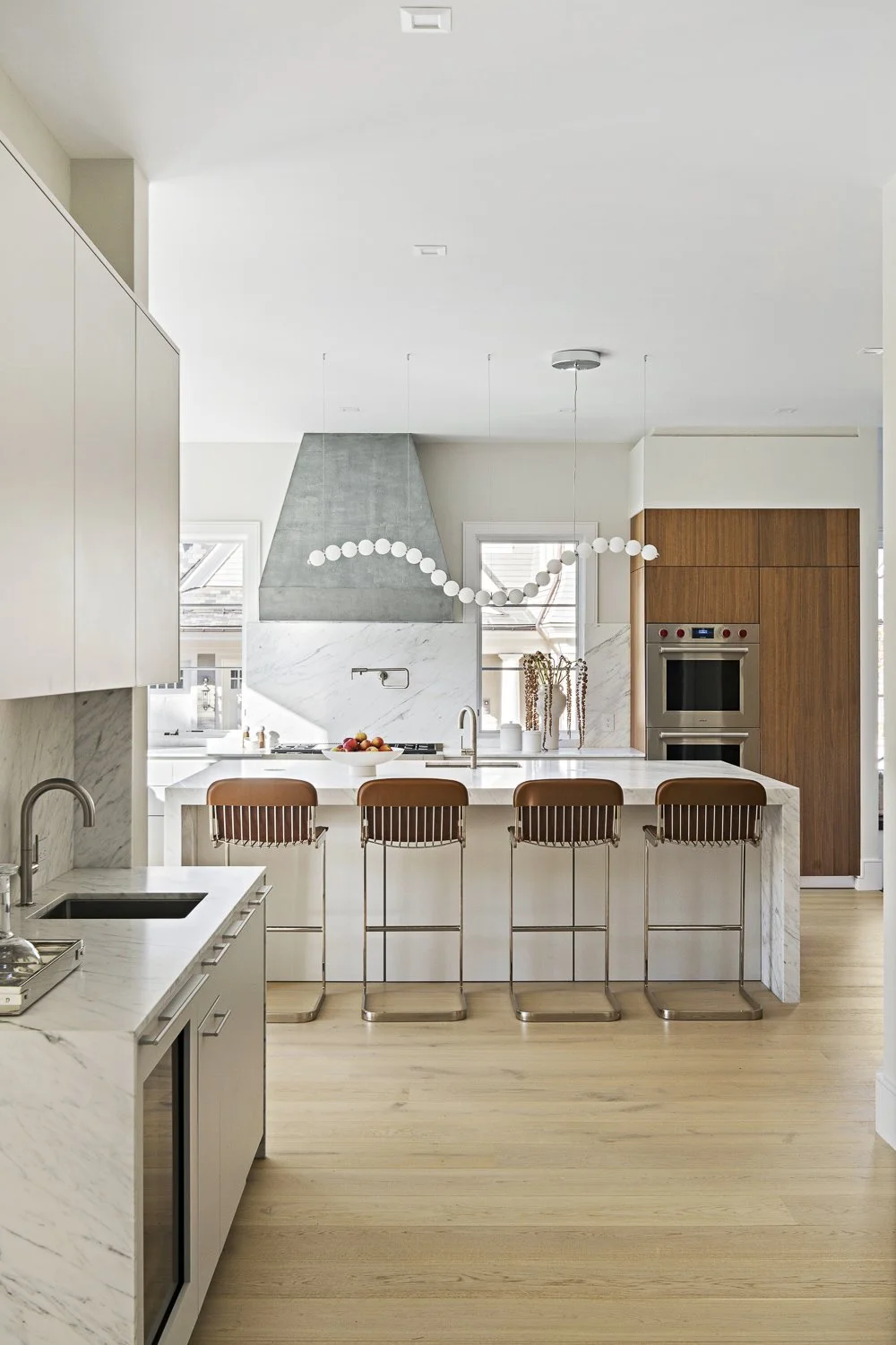 The kitchen shot showing clean cabinetry and countertops