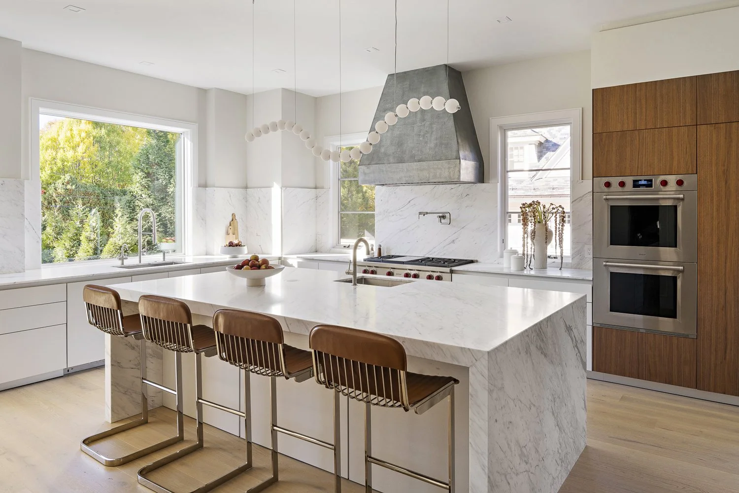 The kitchen shot showing clean cabinetry and countertops