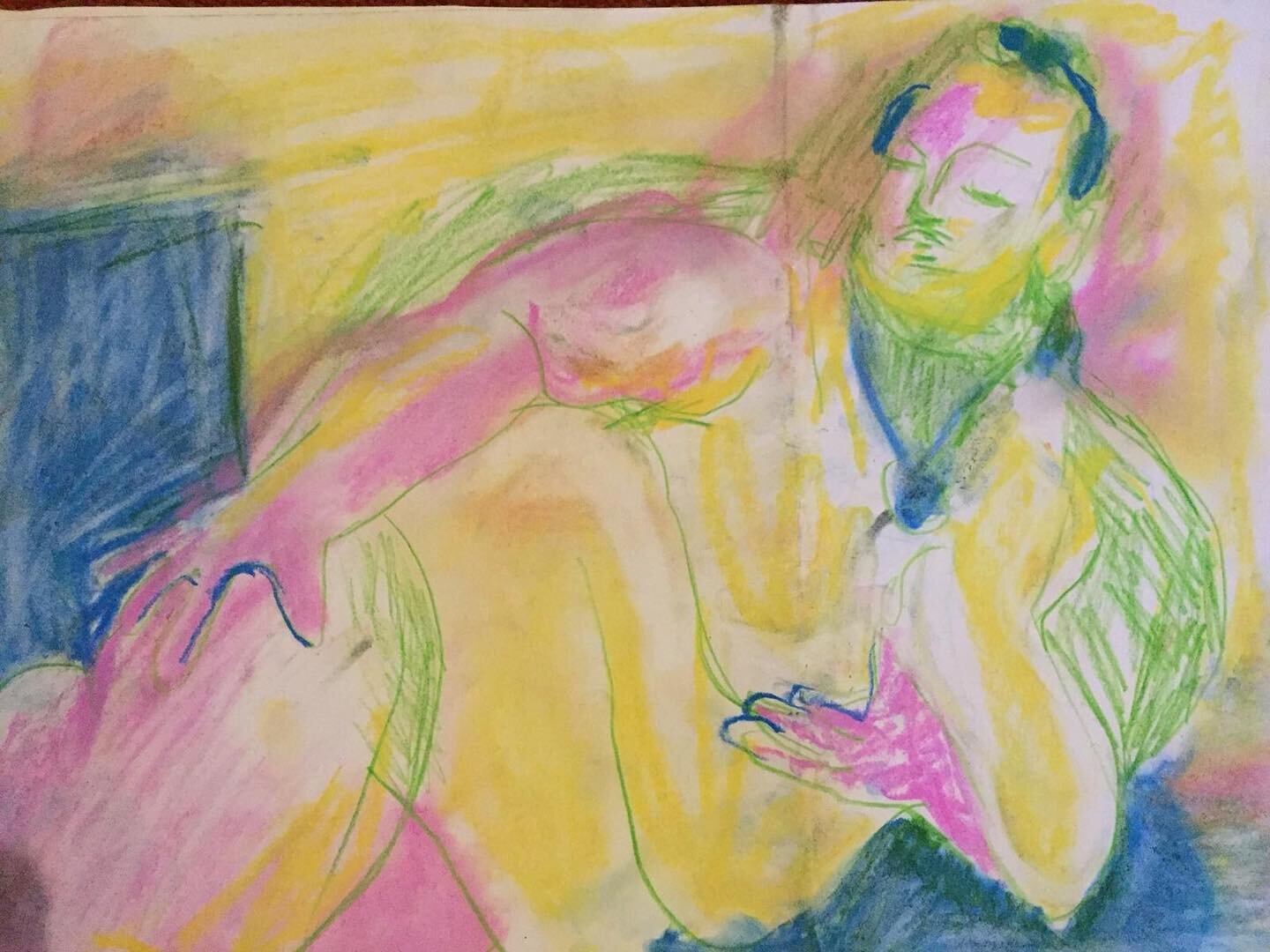 Really love this pastel by @allegra.fitz of the fabulous @jigglechick87 from the middle of lockdown 1... 

#life #drawing #nude #model #lifedrawing #pastel #Drawn #together #monday #class