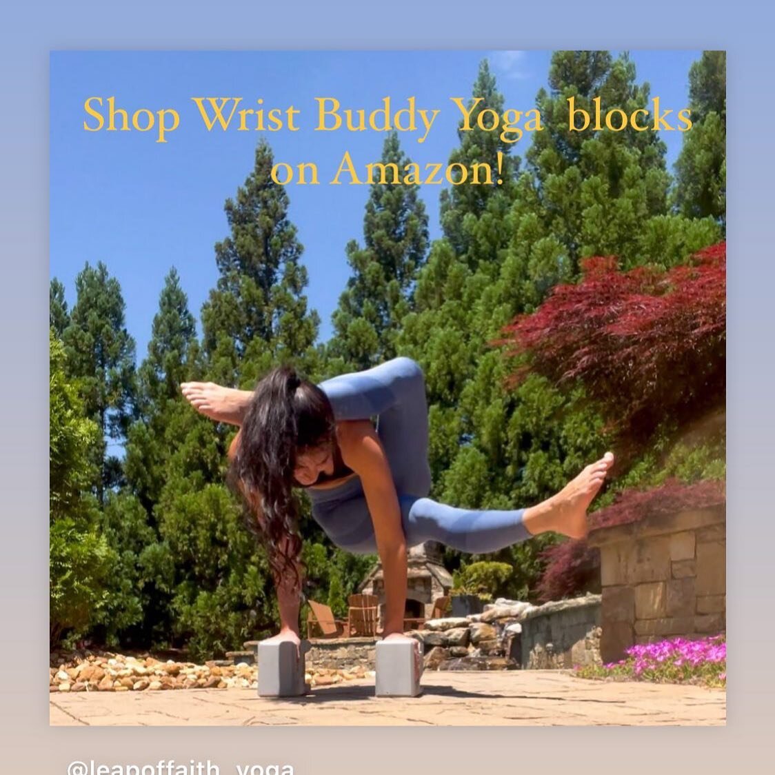 @leapoffaith_yoga thank you for your &ldquo;faith&rdquo; in Wrist Buddy yoga blocks to support you in your practice! 💕