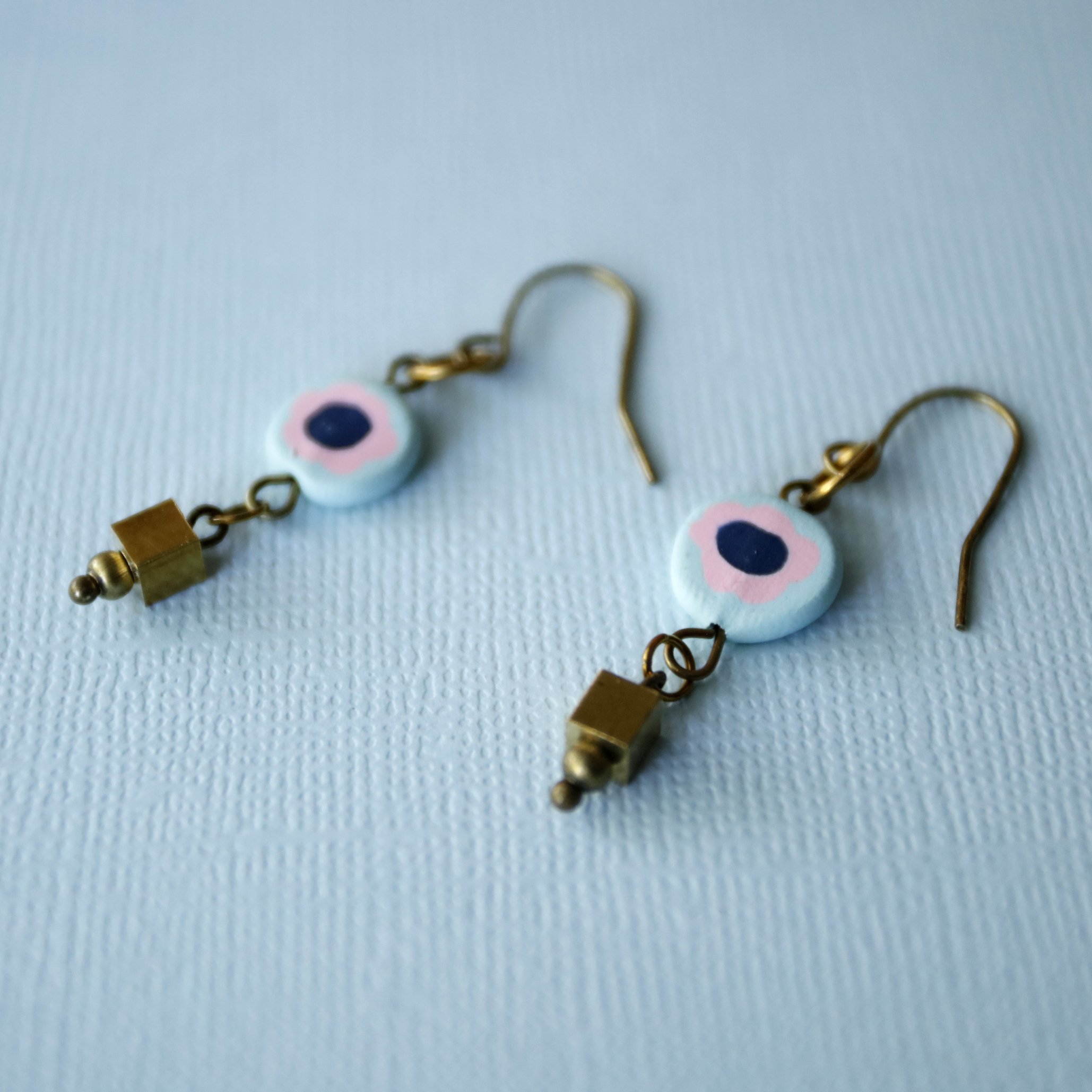 dangly earrings with cute flowers