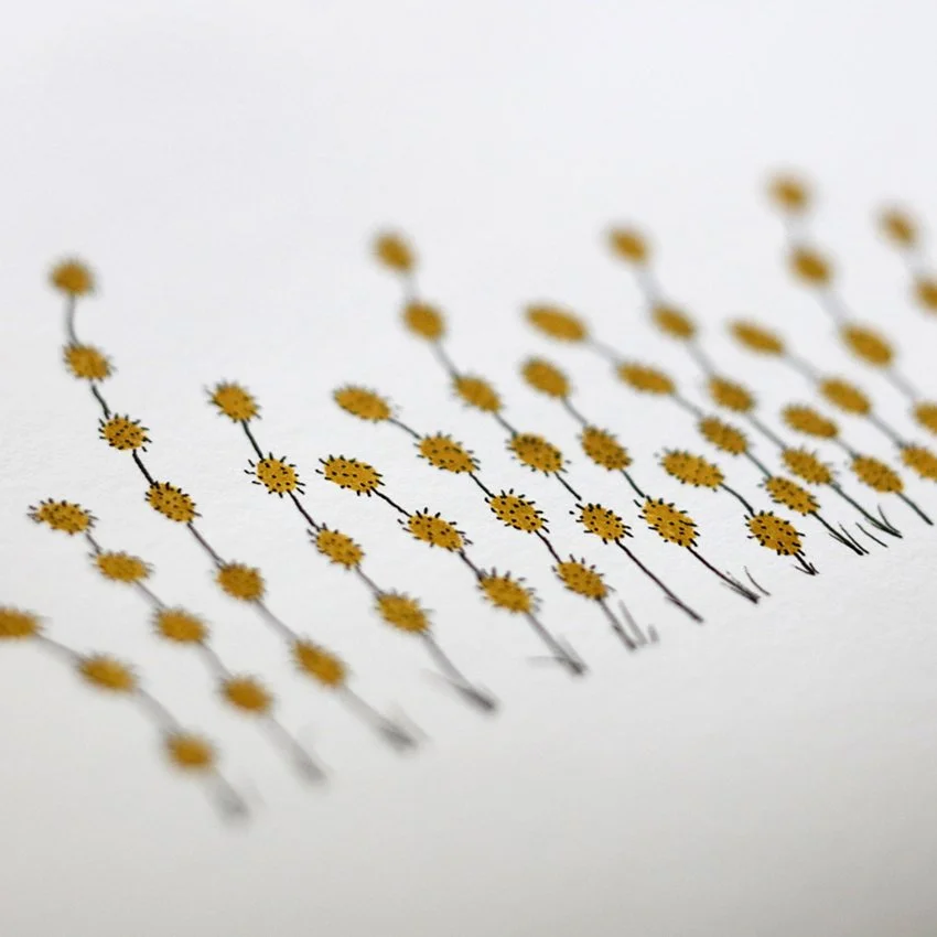 Yellow Puffs Print