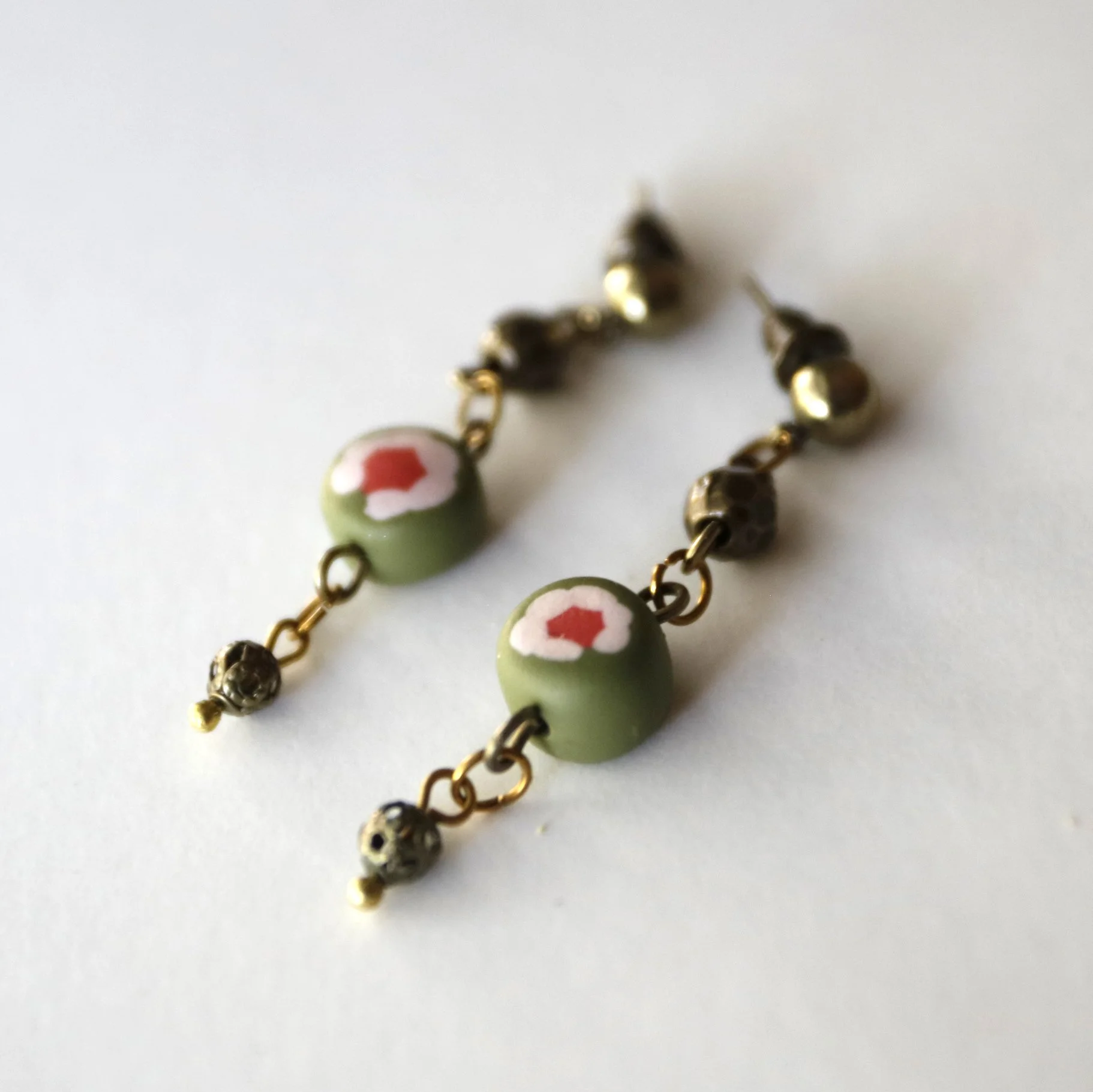 dangly earrings with cute flowers