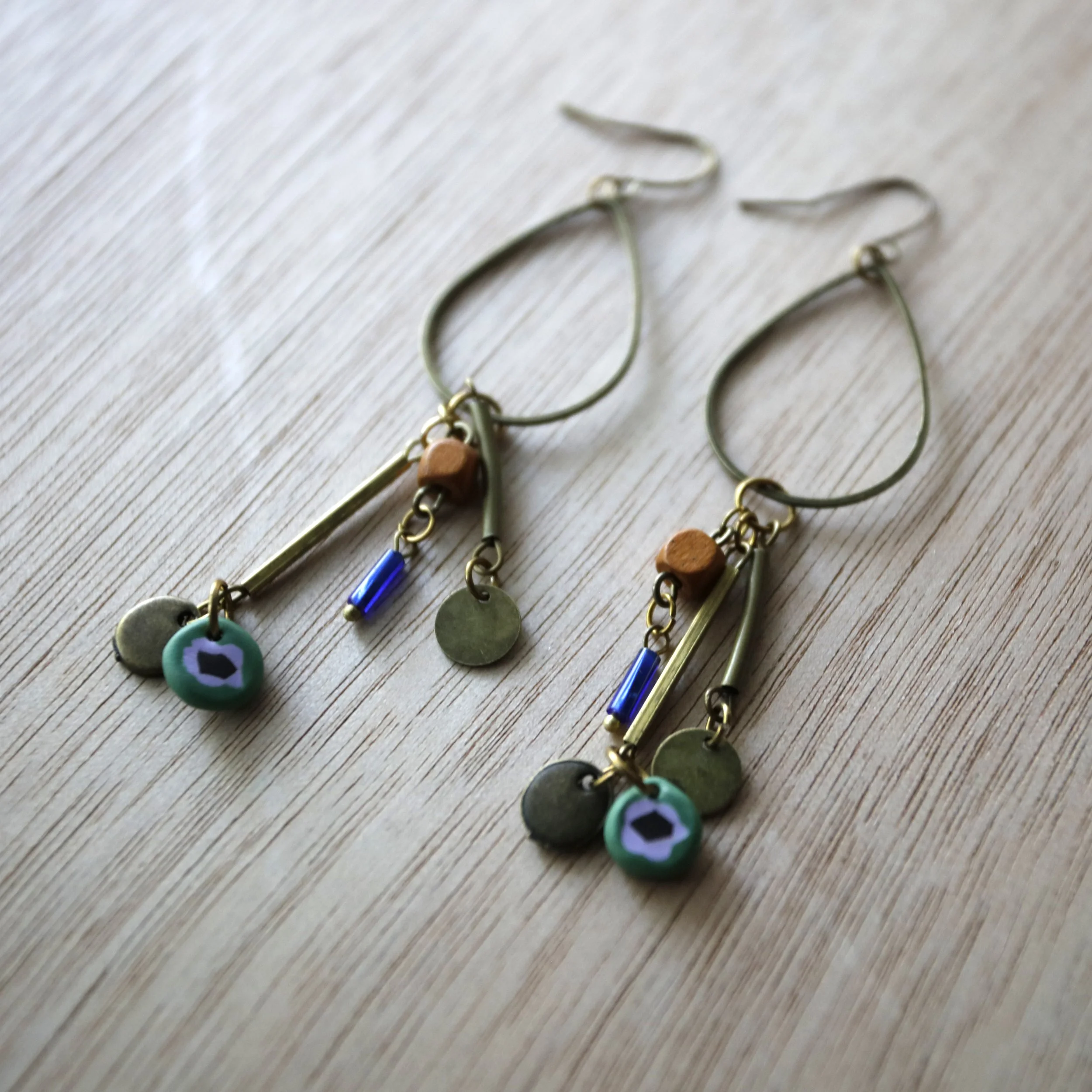 dangly earrings with cute flowers