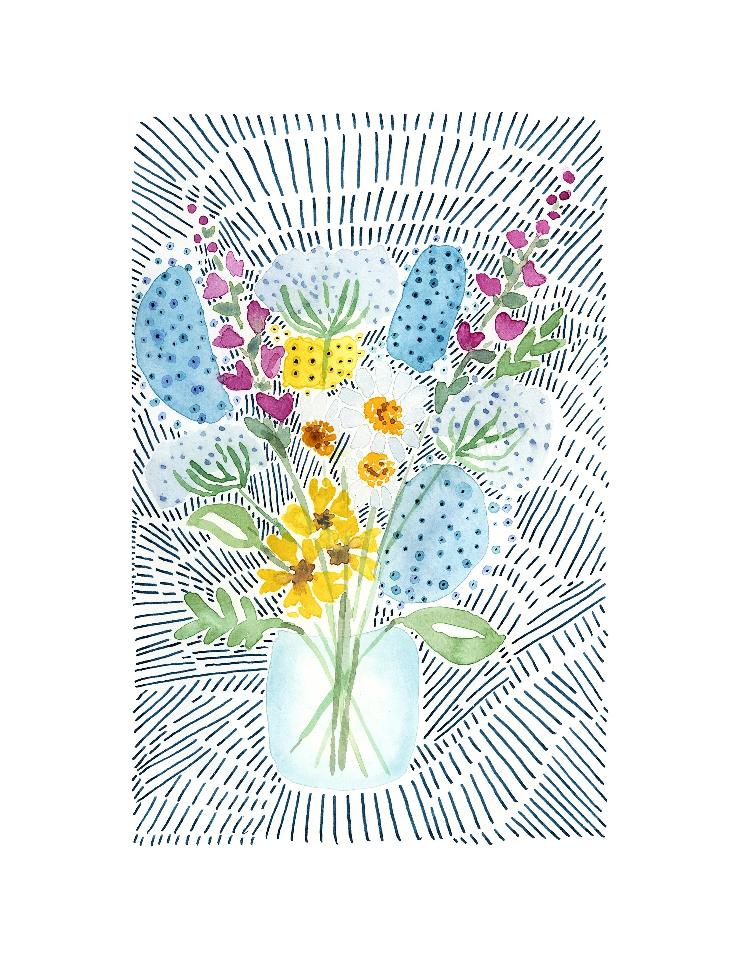 watercolor bouquet print