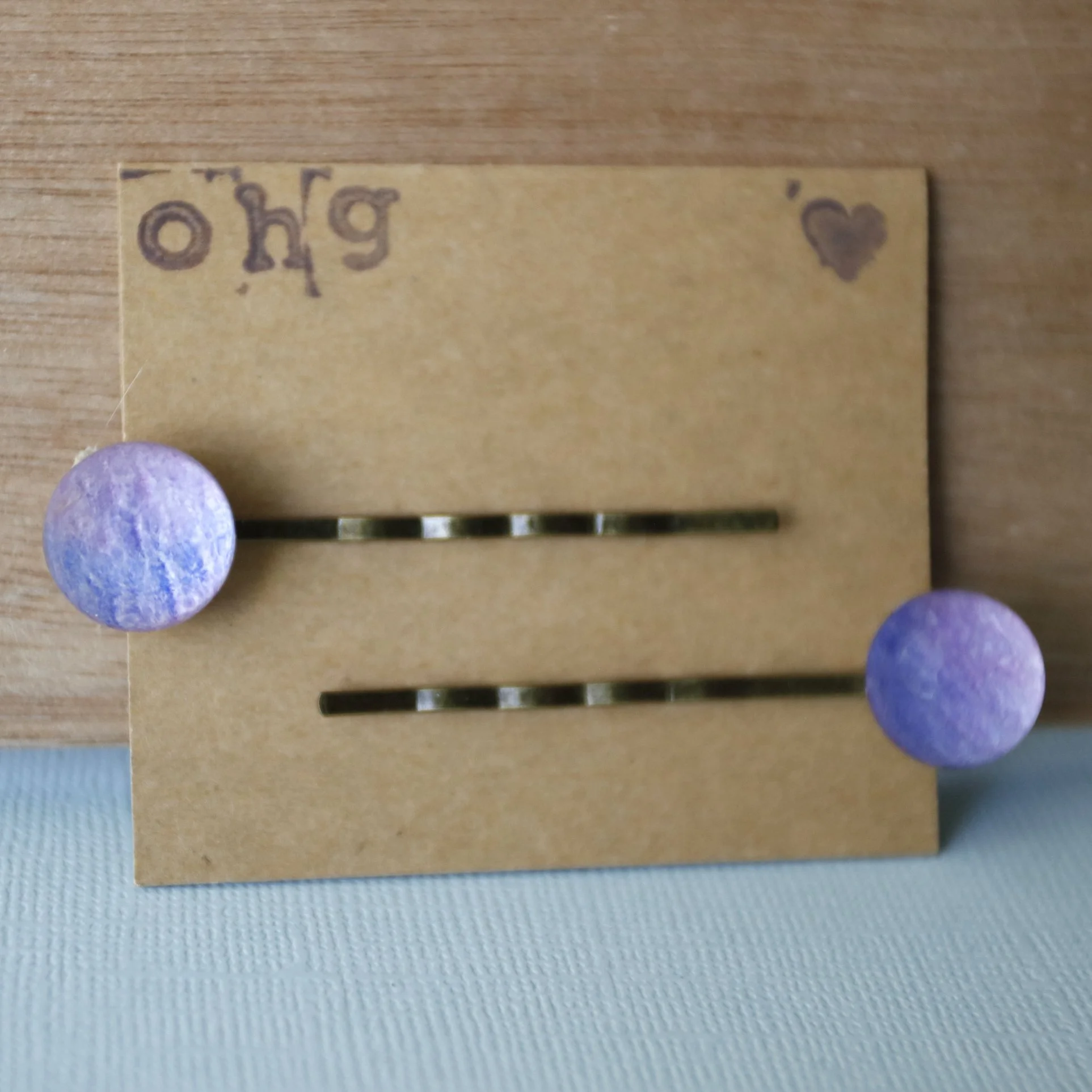 tiny paintings hair pins