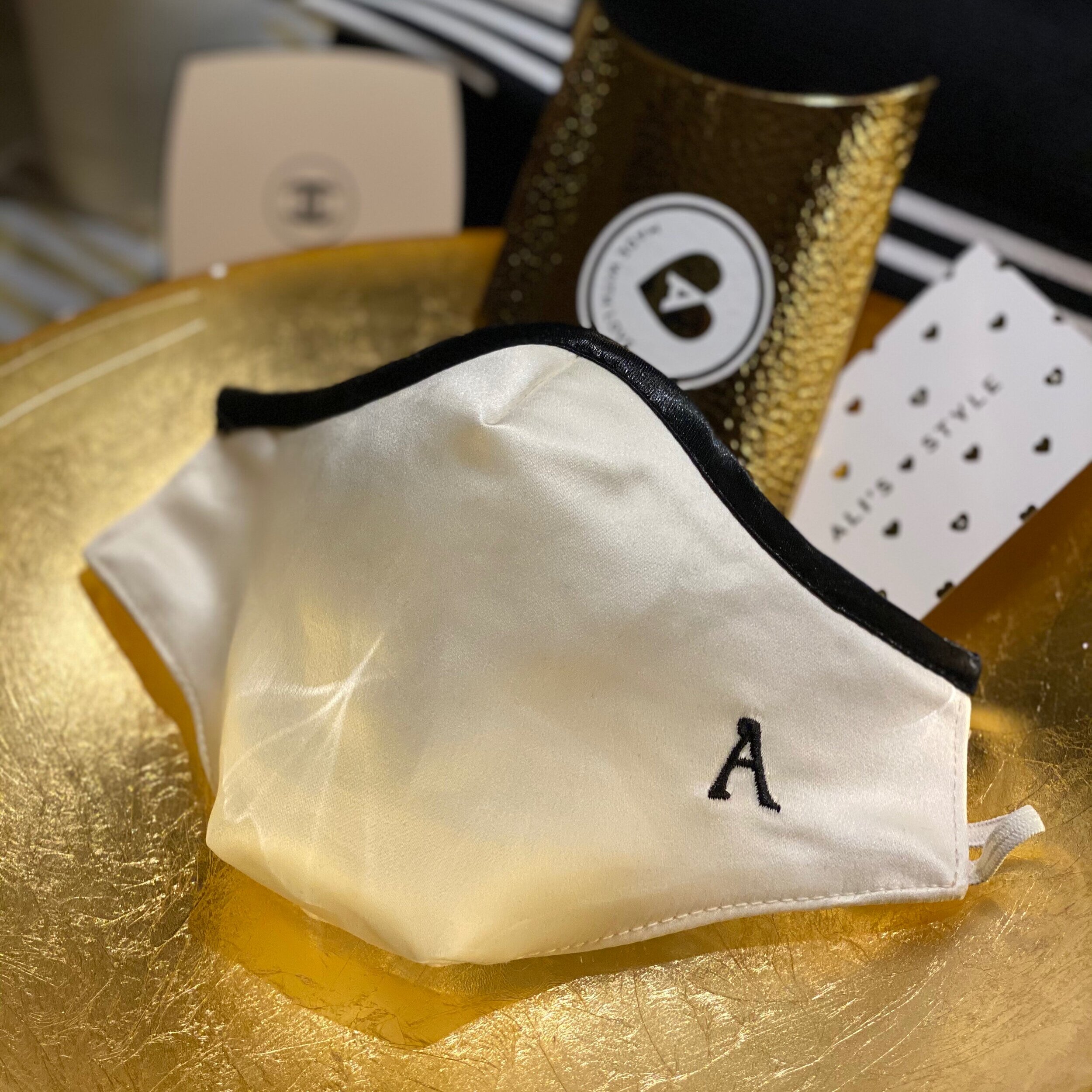 Fancy Mask Satin White