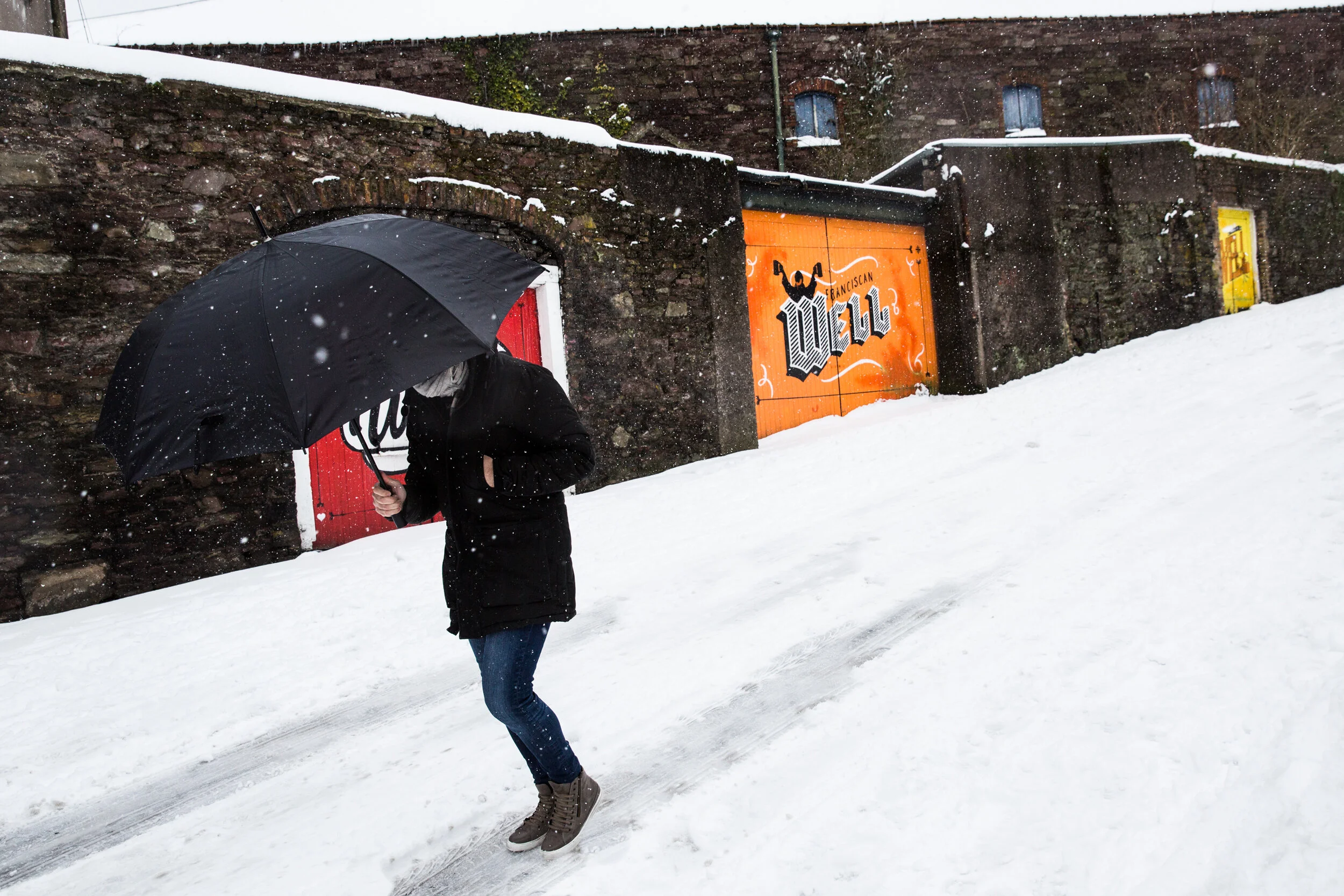 Umbrella under the snow