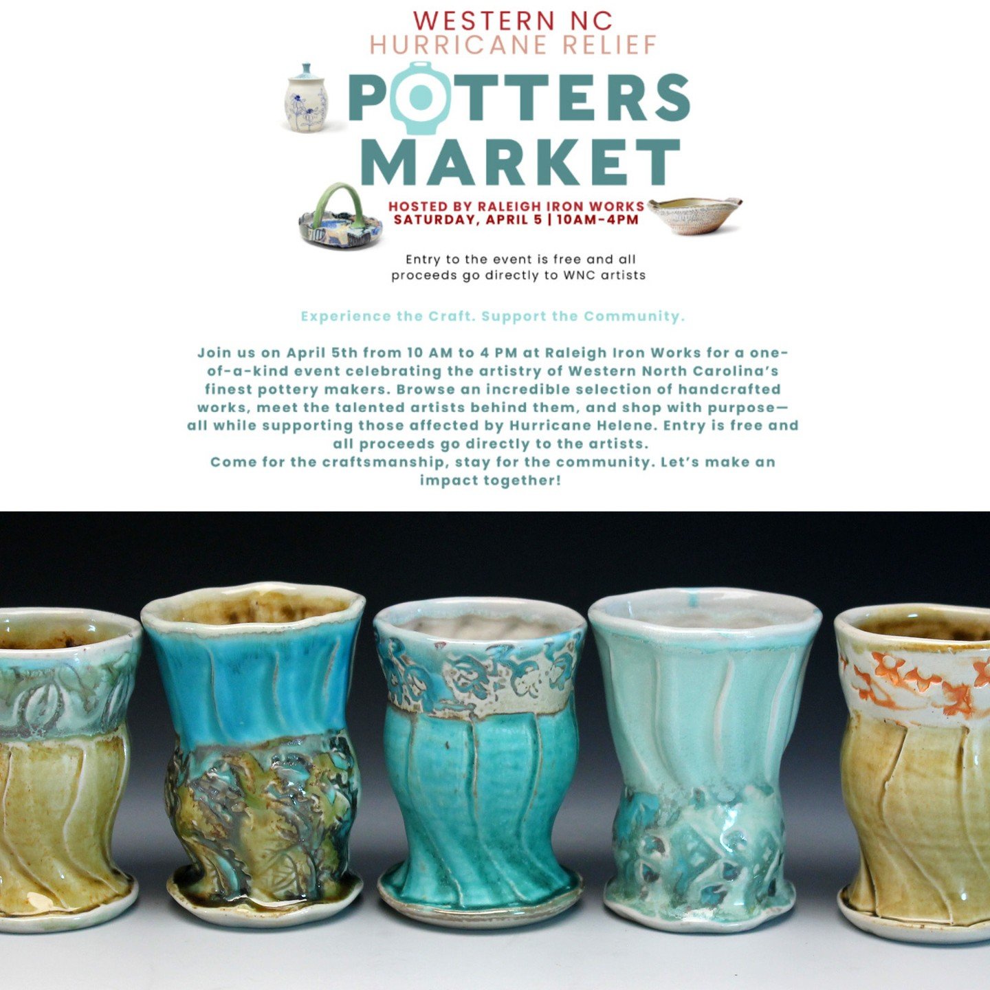The generosity, hard work, and support of so many friends went into making this upcoming show on April 5th @raleighironworks possible! Many @sprucepinepottersmarket potters will be there, and wonderful WNC potters. I look forward to seeing many frien