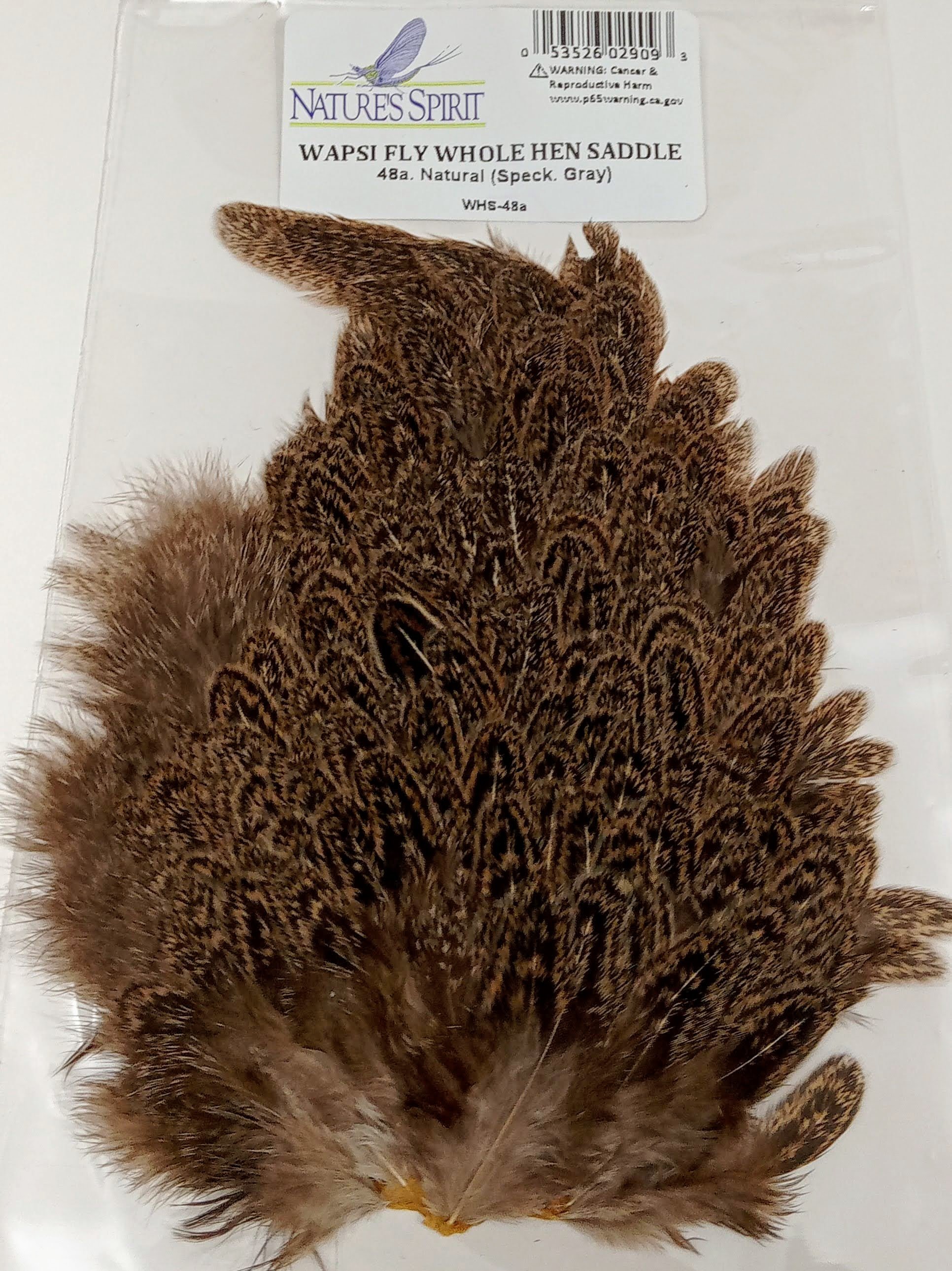 Nature's Spirit, Wapsi Fly, Whole Speckled Hen Saddle, Natural Speckled Gray | Spring Creek Fly Fishing