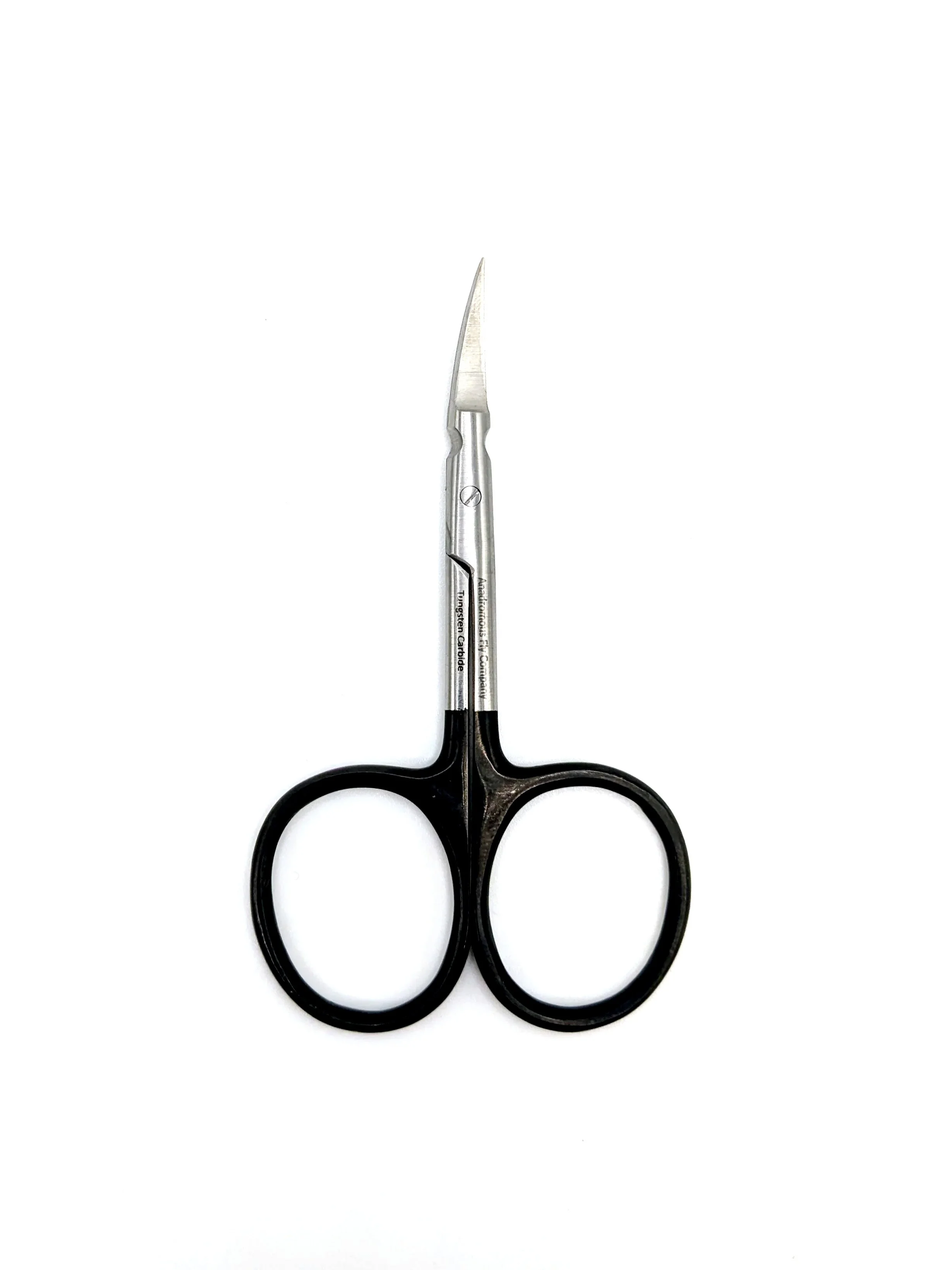 4in Tungsten Carbide Curved Arrow Point Scissors, Black | Anadromous Fly Company