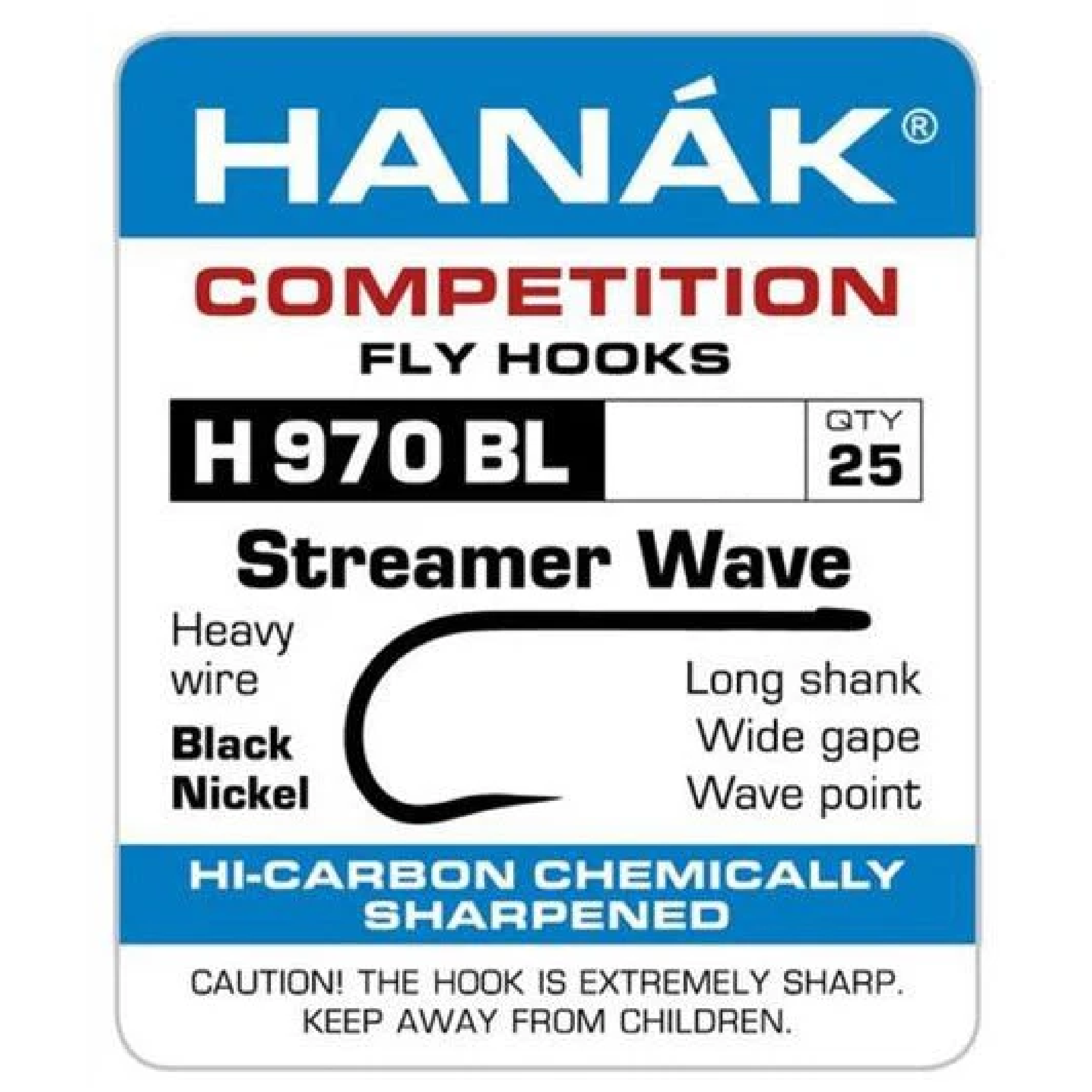 H 970BL Streamer Wave Hooks - 25pk