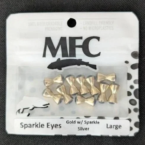 MFC Sparkle Dumbbell Eyes - Gold w/Sparkle Silver Eyes
