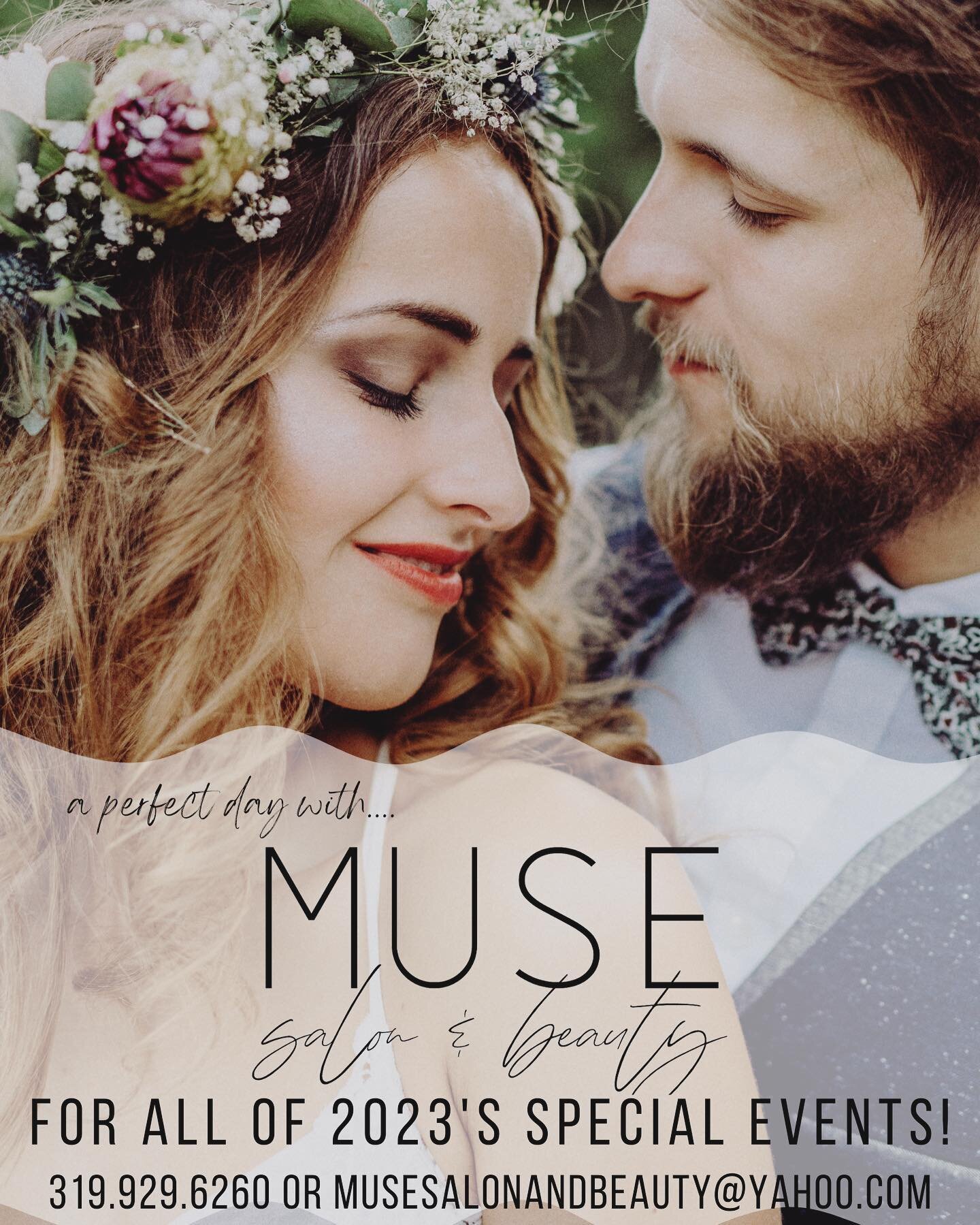 Plan your perfect day with MUSE! Whether you want to come to the salon or us come on-site we will do everythibg to make your day perfect! 🥂💐🌹💖