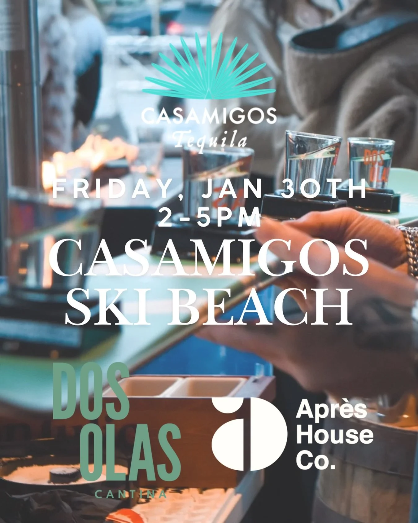 Sundance, you were fun. Now we&rsquo;re back to our regularly scheduled mischief. ☀️🍸 Tomorrow we return to @dosolaspc with Casamigos Ski Beach 2&ndash;5pm, tequila espresso martinis, good music, better energy. See you there!
