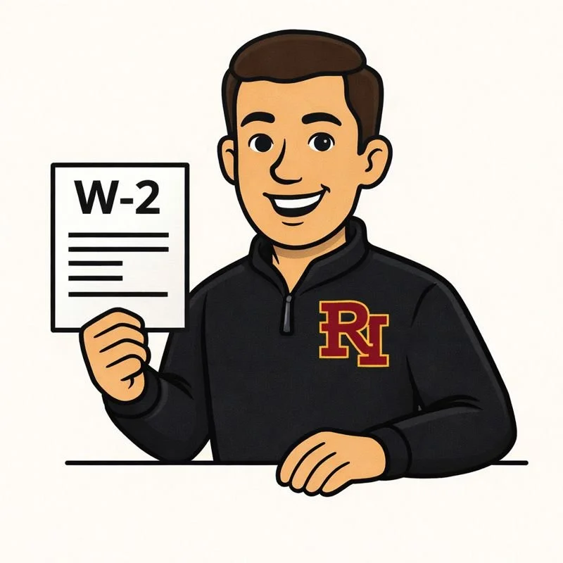 amerifile tax centers mascot holding a w2 for rock island il residents