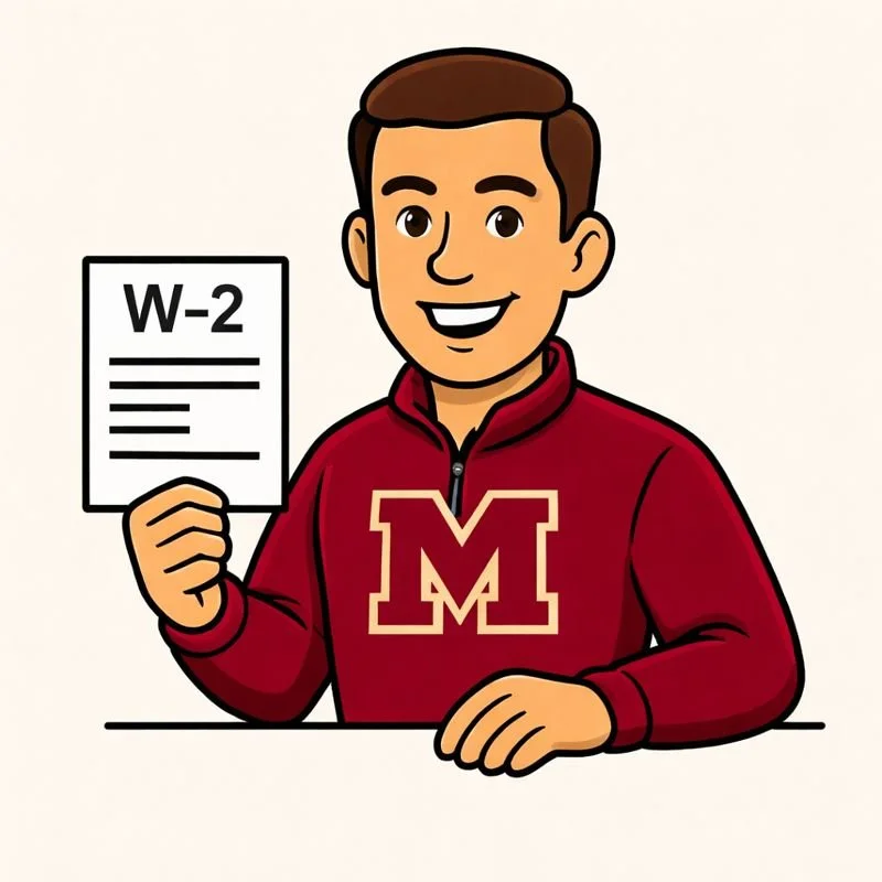 amerifile tax centers mascot holding a w2 for moline il residents