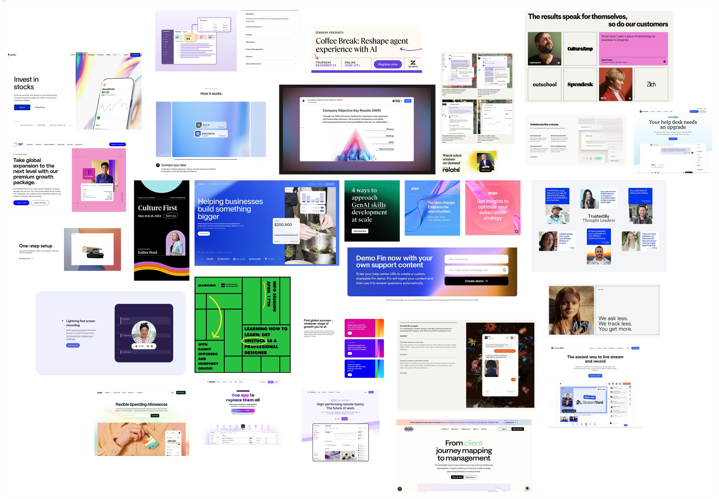 Mood board of wonderful things in the wild that aligned with enterprise.