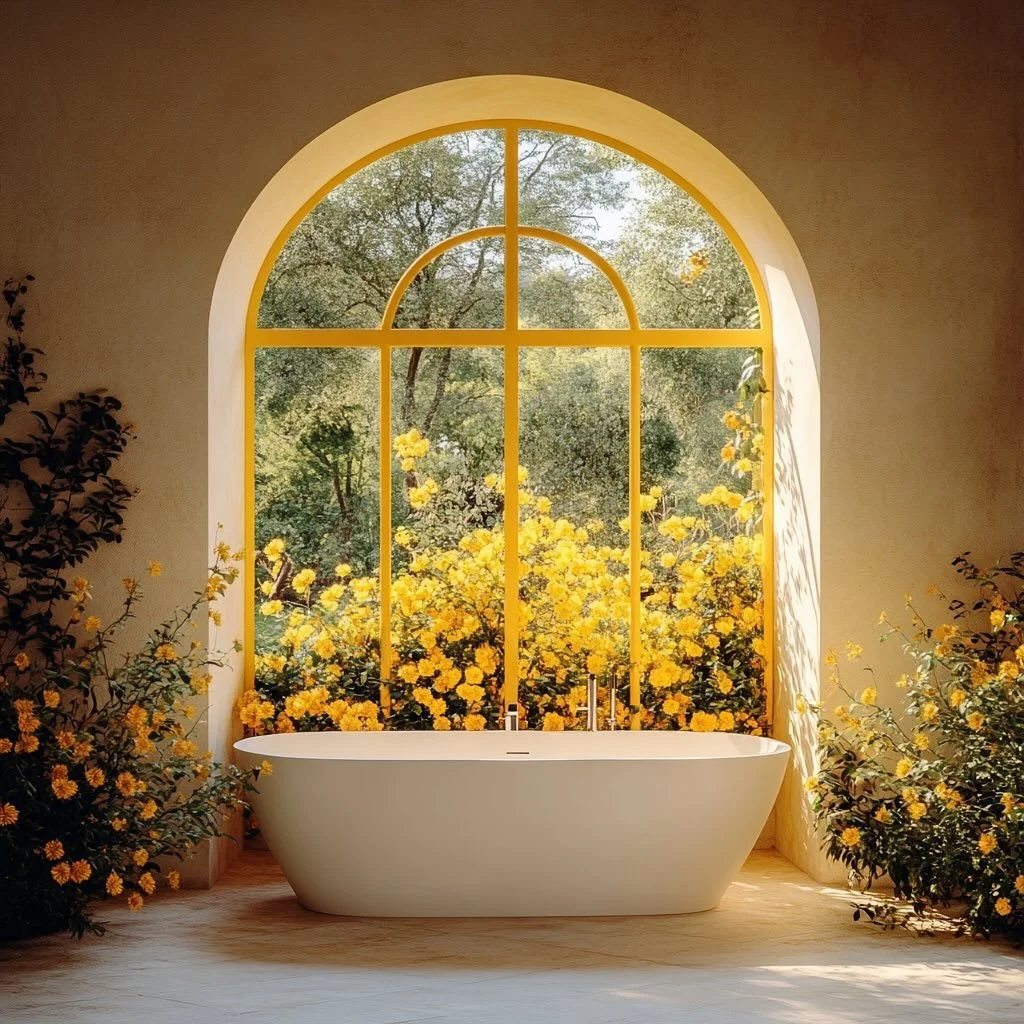 #yellow #bathroom #interiordesign #midjourney #ai #goldgelb #k&uuml;nstlicheintelligenz #yellowstudio #almey