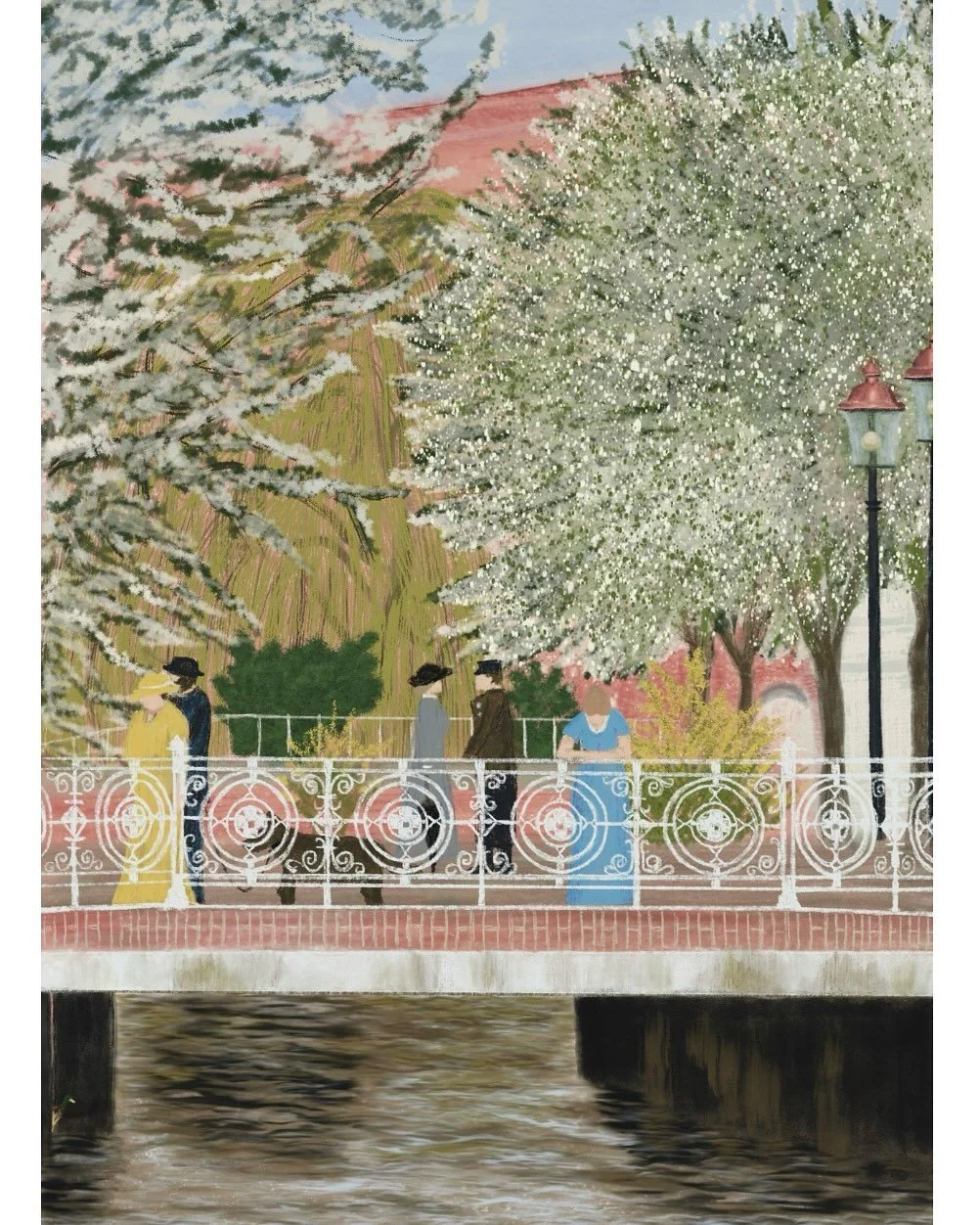 Since I was asked to illustrate a few postcards again, I decided in spring to create a little set including regional  motifs and patterns.

#illustration #stade #cardillustration #l&uuml;he #schwinge #este #bridges #blossom #kastanienbl&uuml;te #apfe