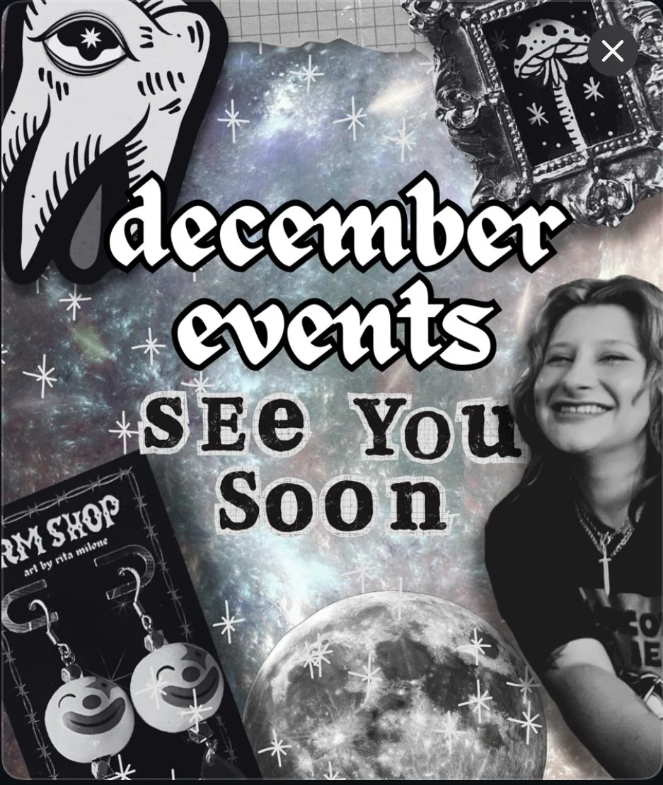 ✶⋆.˚ 𝒉𝒆𝒍𝒍𝒐 𝒅𝒆𝒄𝒆𝒎𝒃𝒆𝒓 ˚.⋆✶

here&rsquo;s where you can find me/my art this month! 
&bull; FRI 12/12 @lestattoos &ldquo;BOUNDLESS&rdquo; Art Show, 2729 U Street Suite 101 Sacramento, CA  from 7pm - 10pm 

&bull; SAT 12/13 + SUN 12/14 @sjmad