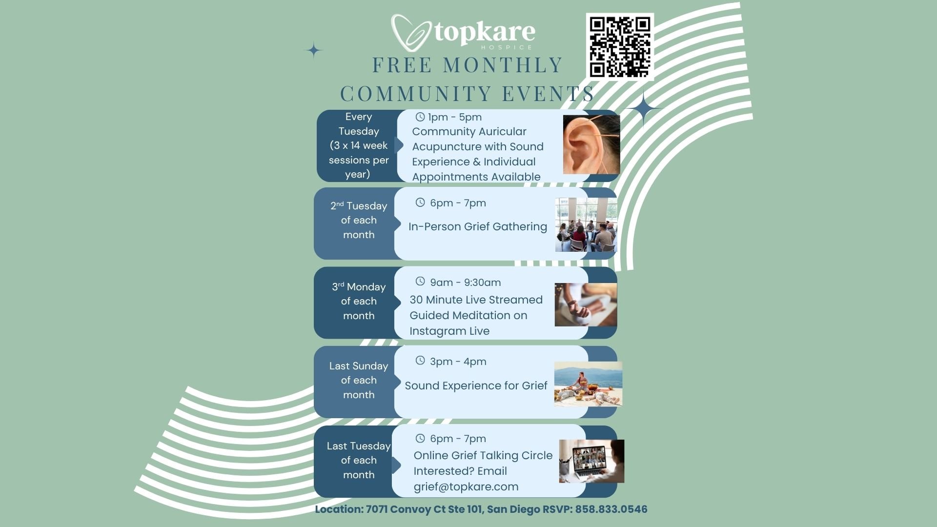 FREE MONTHLY COMMUNITY EVENTS FOR GRIEF