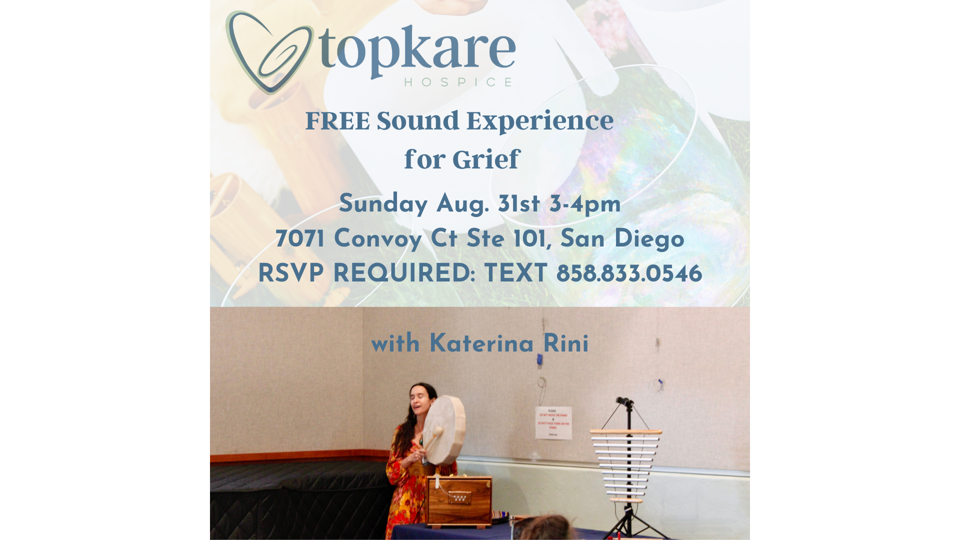 FREE MONTHLY COMMUNITY SOUND EXPERIENCE FOR GRIEF