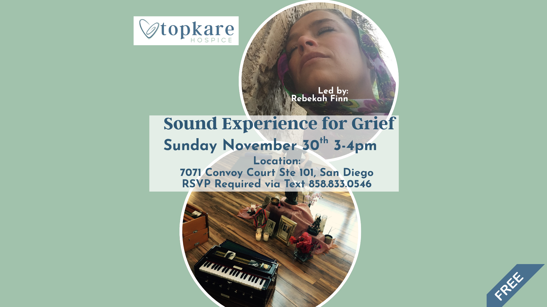 FREE MONTHLY COMMUNITY SOUND EXPERIENCE FOR GRIEF 