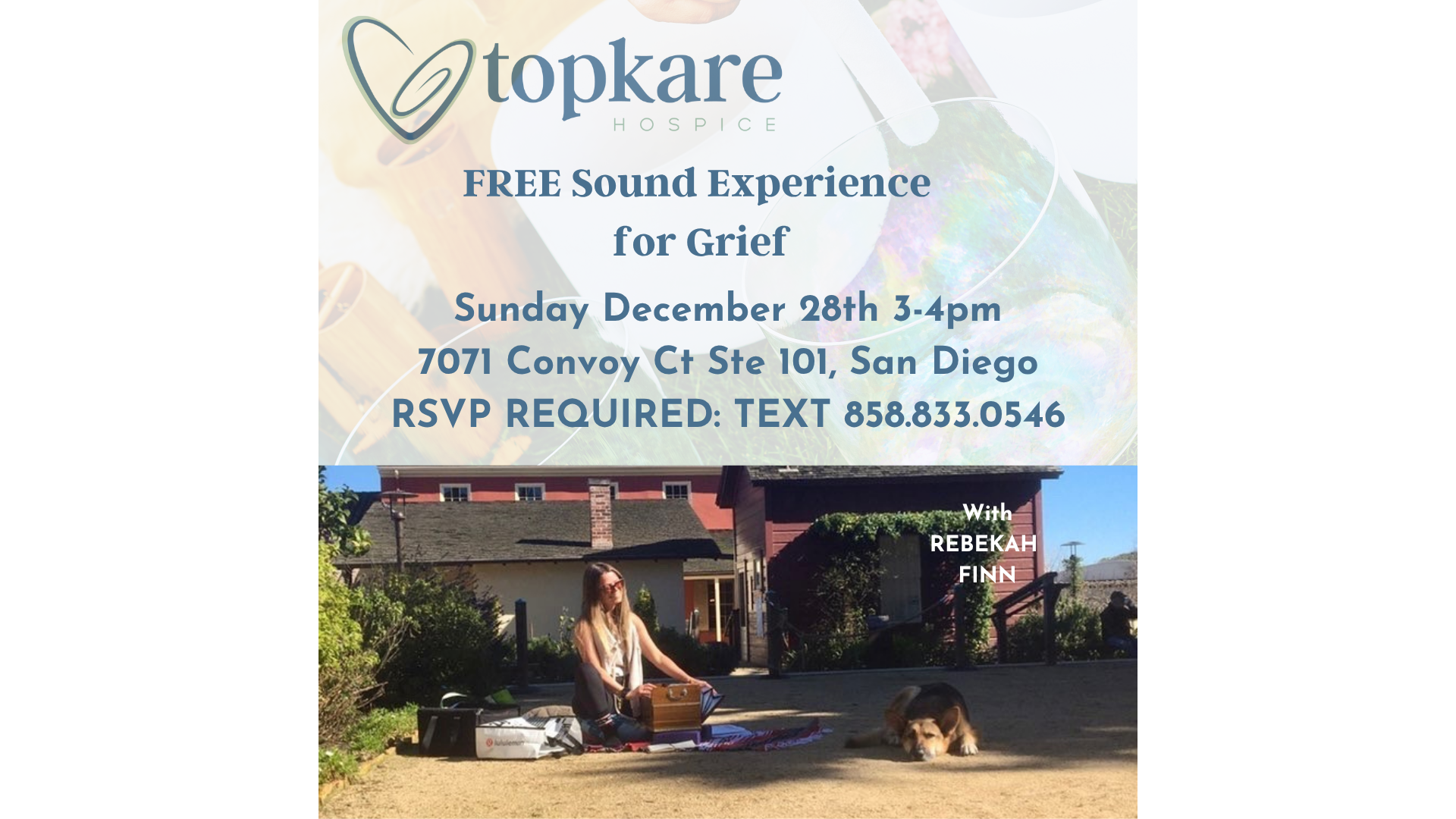 FREE MONTHLY COMMUNITY SOUND EXPERIENCE FOR GRIEF 