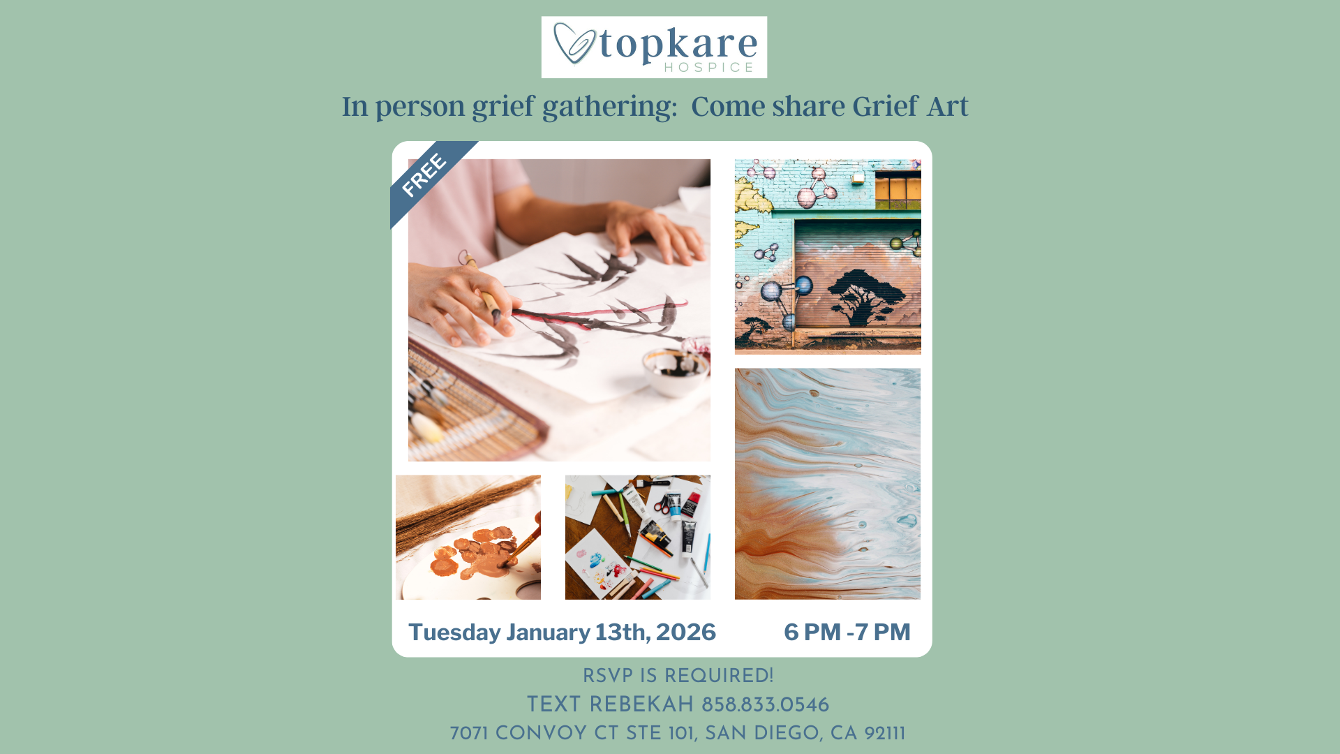 FREE Monthly Community Grief Gathering for January-Share Grief Art!