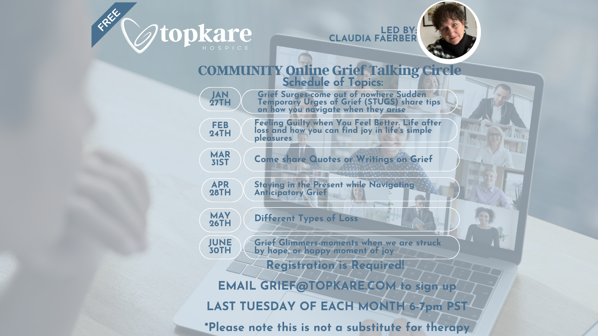 FREE Monthly Community Online Grief Talking Circle via Zoom 