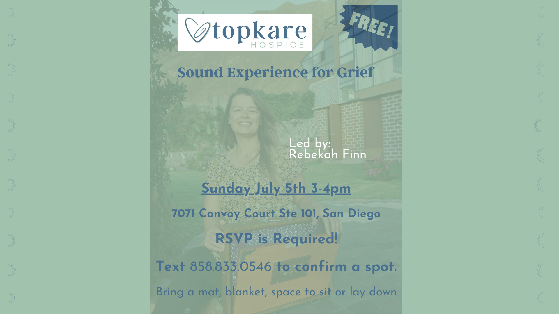FREE MONTHLY COMMUNITY SOUND EXPERIENCE FOR GRIEF 