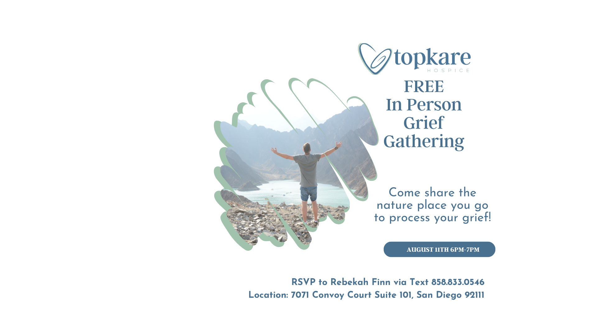 FREE Monthly Community Grief Gathering for August-Come share the nature place you go to process your grief!