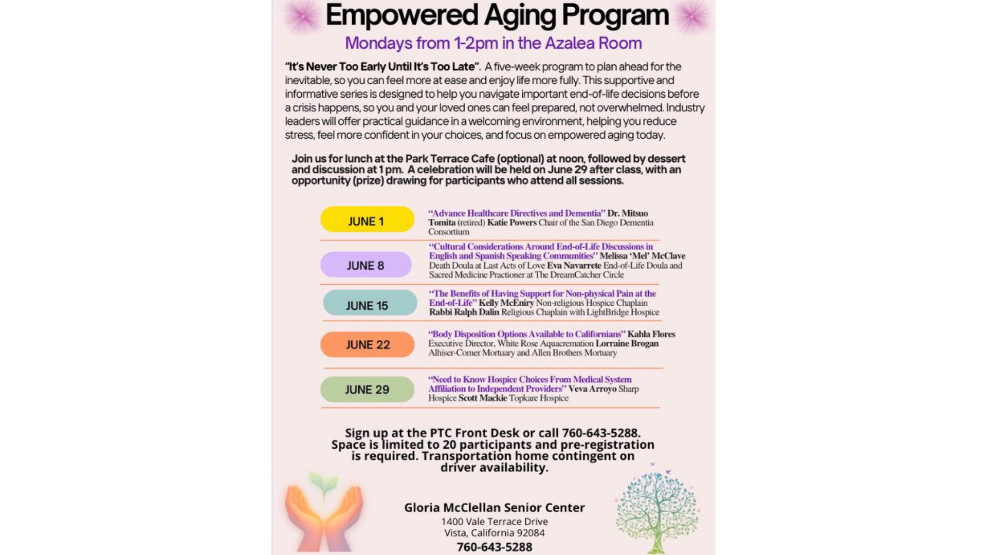 Free Hospice Education-Vista Senior Center