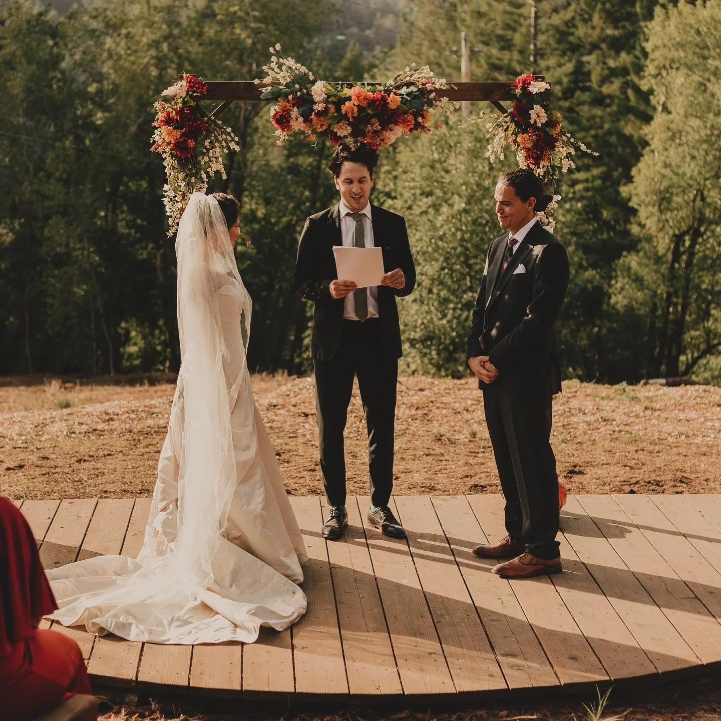 A magical day officiating @chadvidovcich &amp; @aubrien7 wedding in the serene forests of Occidental 💍💚 Their West Coast love story has been a joy to witness and be a part of 🌿🥰 We celebrated with incredible food, nature&rsquo;s embrace, and a ce