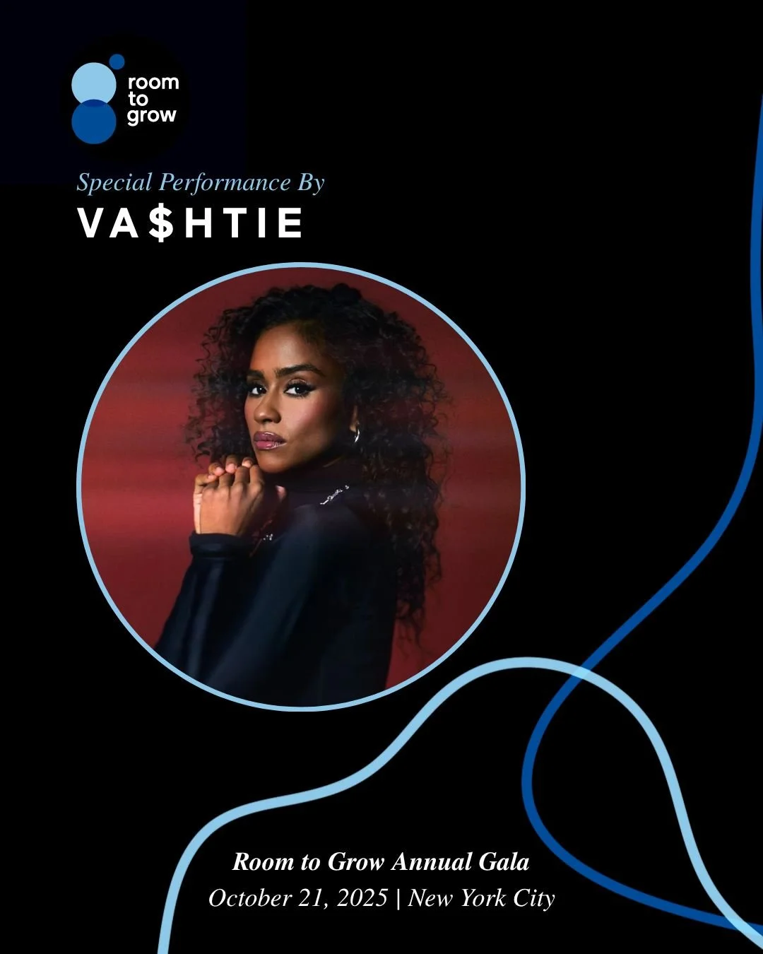 Less than one month out, the stage is set. ✨ Here&rsquo;s who will be bringing the sound to this year&rsquo;s Gala.

DJ Va$htie @vashtie, Room to Grow Ambassador and crowd-favorite from last year, will bring her signature energy to cocktail hour. Dur
