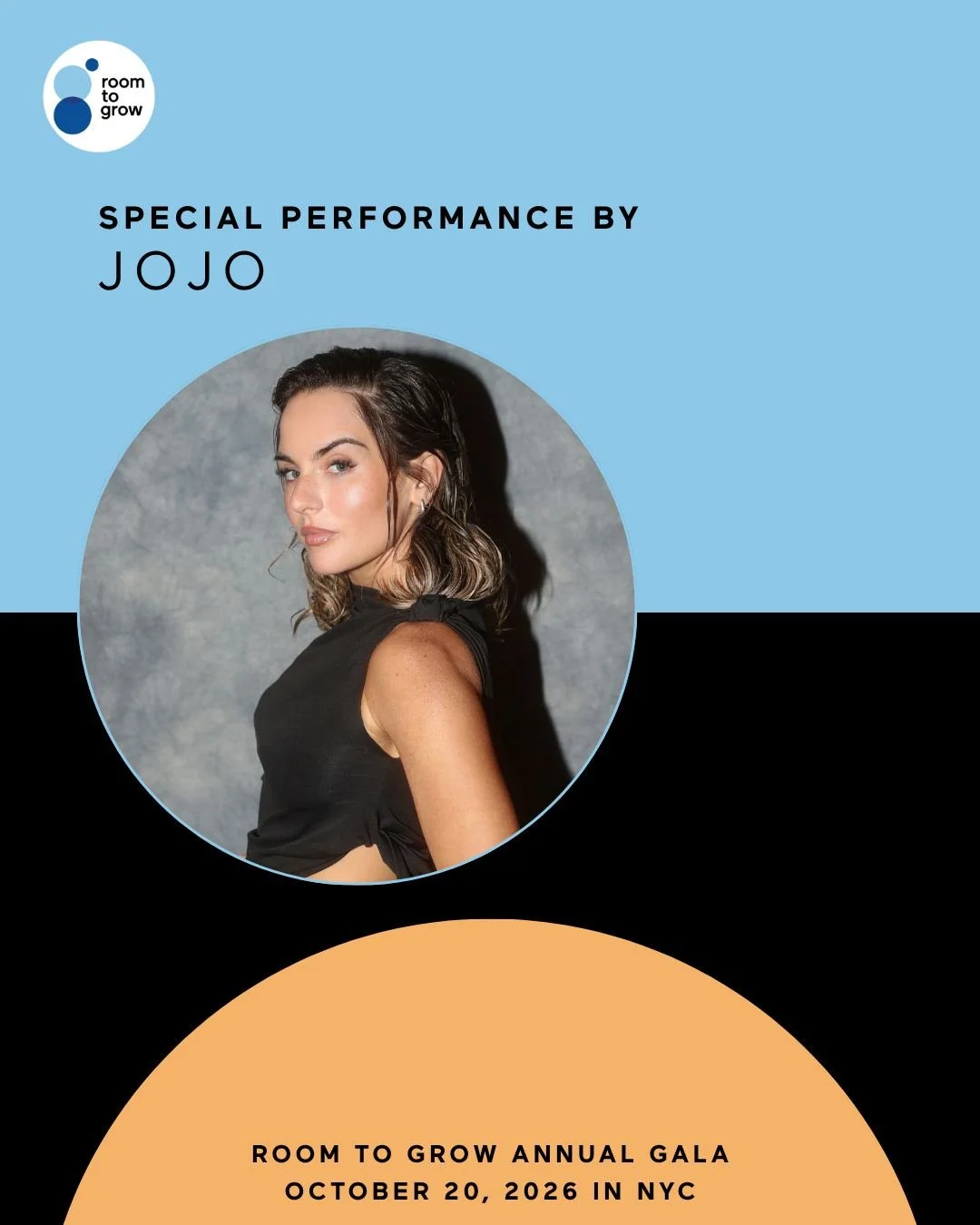 We're thrilled to share: pop icon, New York Times bestselling author, and Broadway star JoJo is taking the stage at the Room to Grow Gala. 💫🪩 

@iamjojo is the voice behind "Leave (Get Out)" and "Too Little Too Late," the songs 