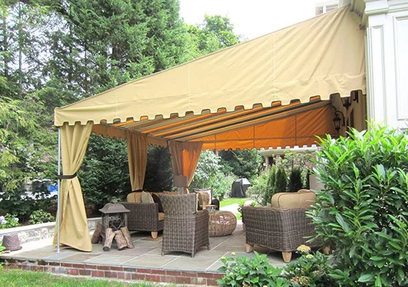 Sunbrella fabric is water, mold, and mildew resistant.By Rainbow Awning.JPG