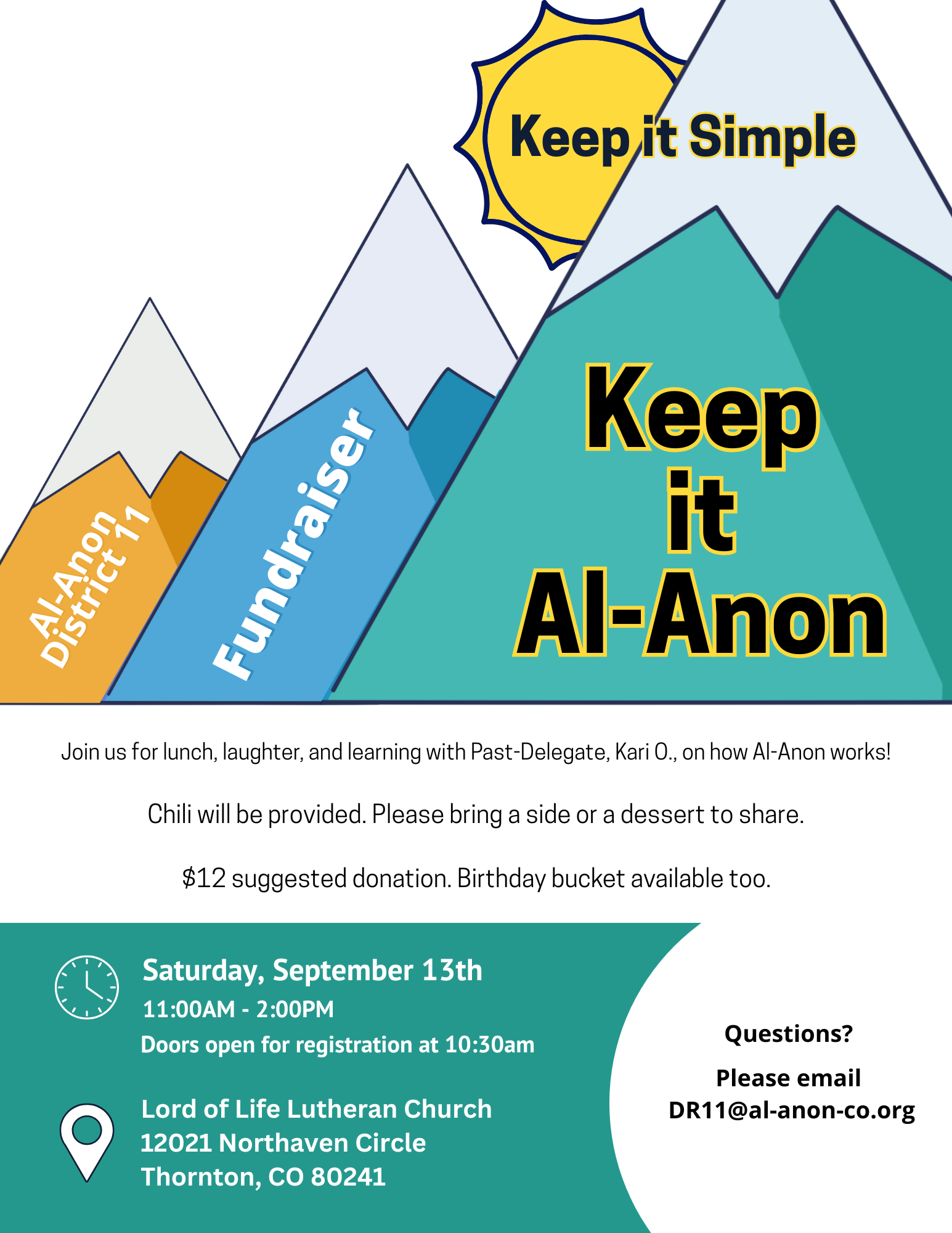 Keep it Simple, Keep it Al-Anon District 11 Fellowship and Fundraiser