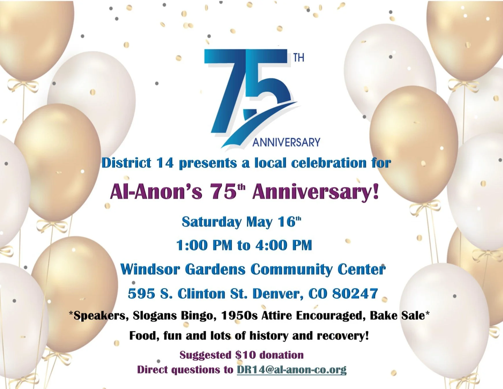 Local Celebration of Al-Anon's 75th Anniversary!