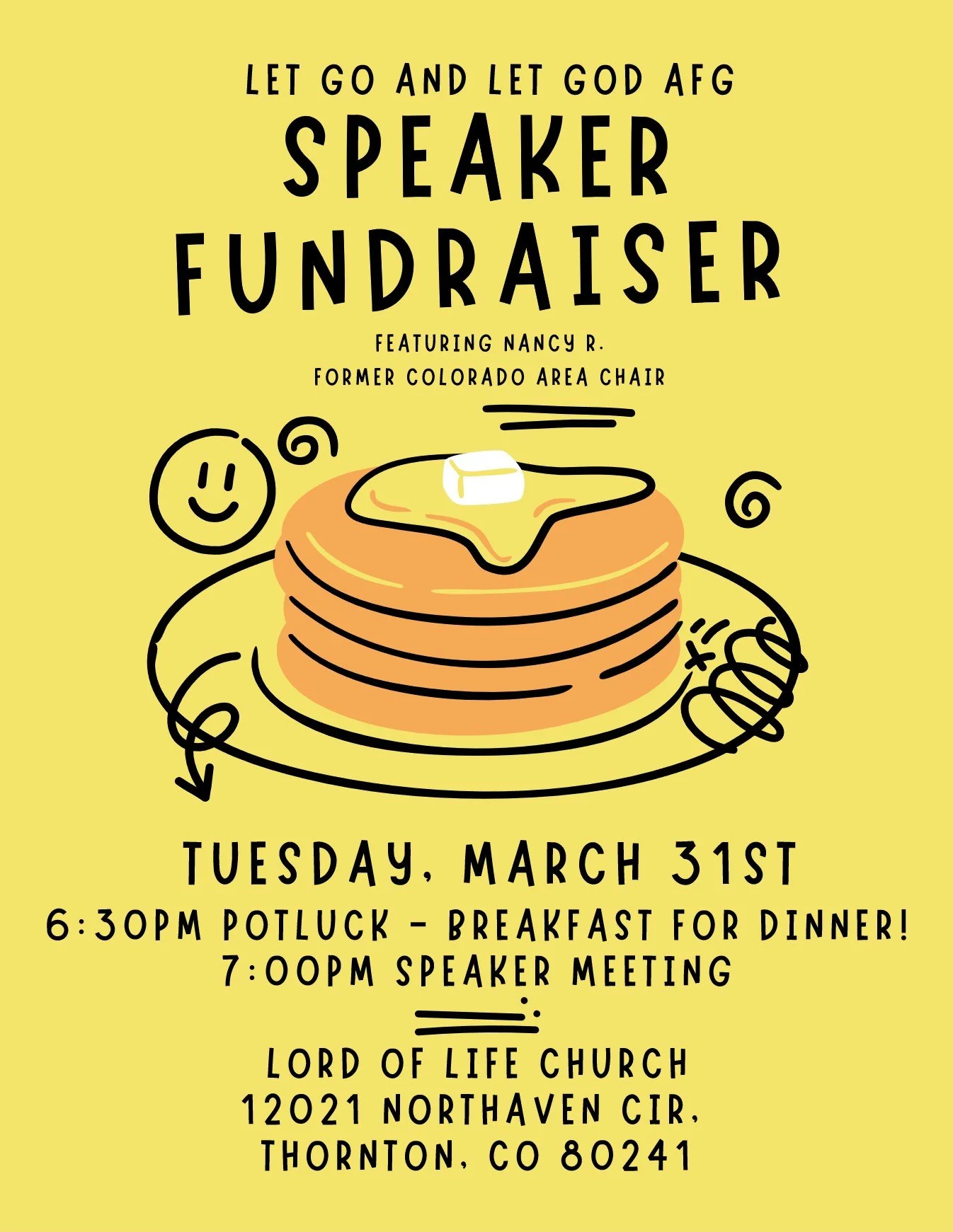 Let Go and Let God AFG Speaker Fundreaiser