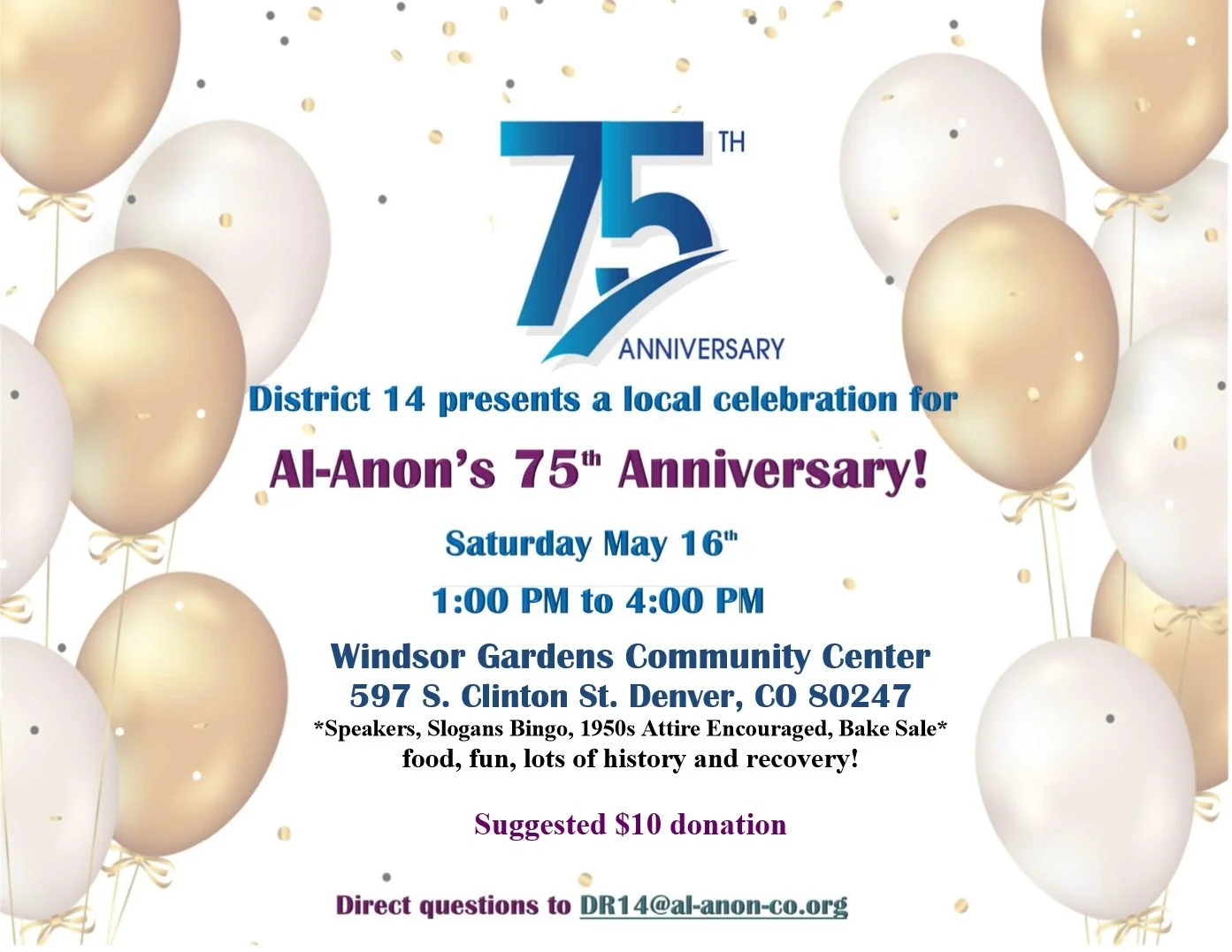 Local Celebration of Al-Anon's 75th Anniversary!