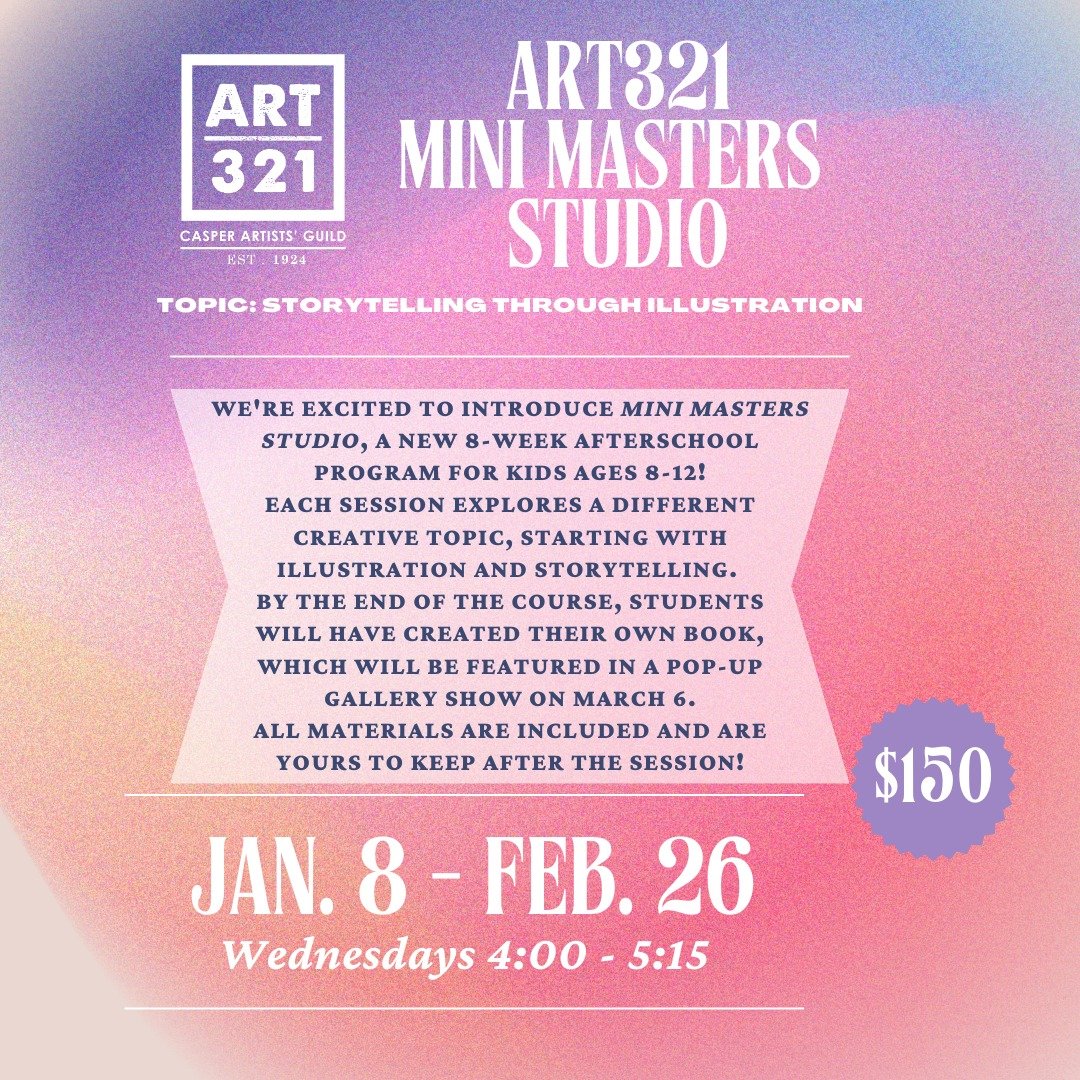 We're excited to introduce Mini Masters Studio, a new 8-week afterschool program for kids ages 8-12! Sign up by January 3rd for the first session! 

Each session explores a different creative topic, starting with illustration and storytelling. 
By th